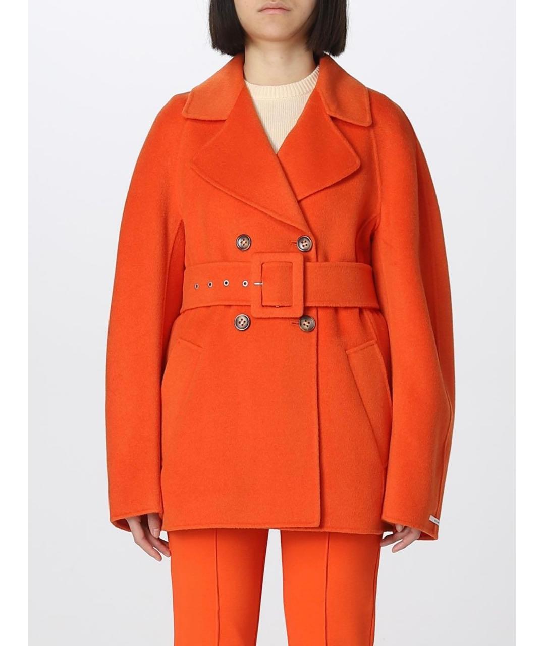 SPORTMAX Оранжевое шерстяное пальто, фото 6