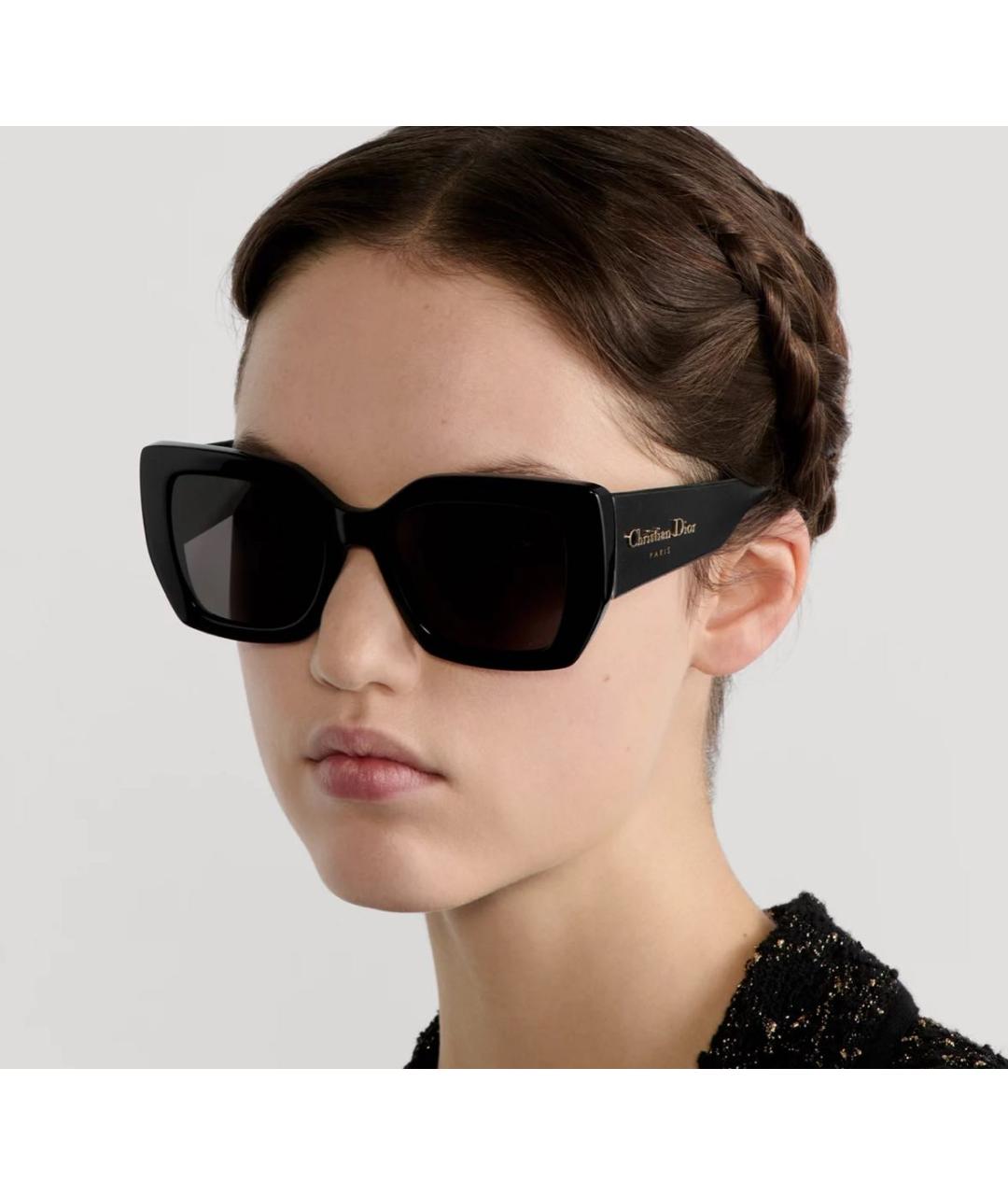 CHRISTIAN DIOR Черные пластиковые солнцезащитные очки, фото 4