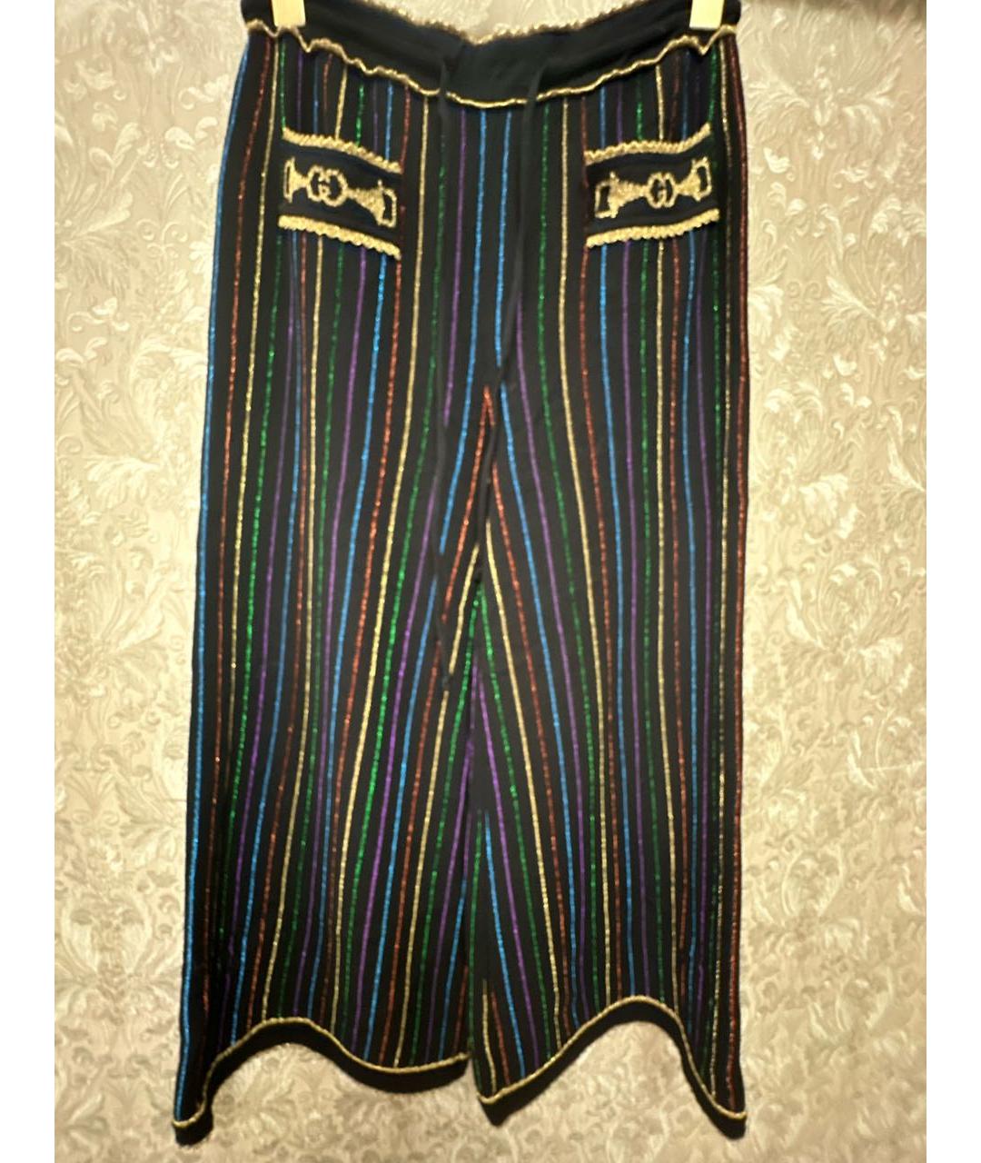 GUCCI Черные шерстяные брюки широкие, фото 5