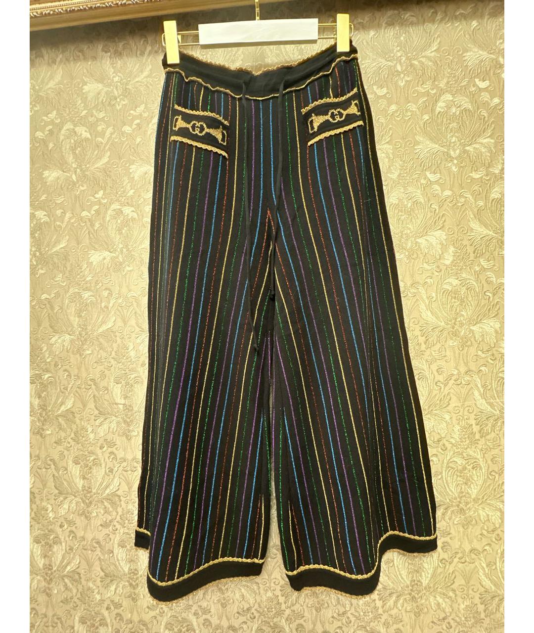 GUCCI Черные шерстяные брюки широкие, фото 7