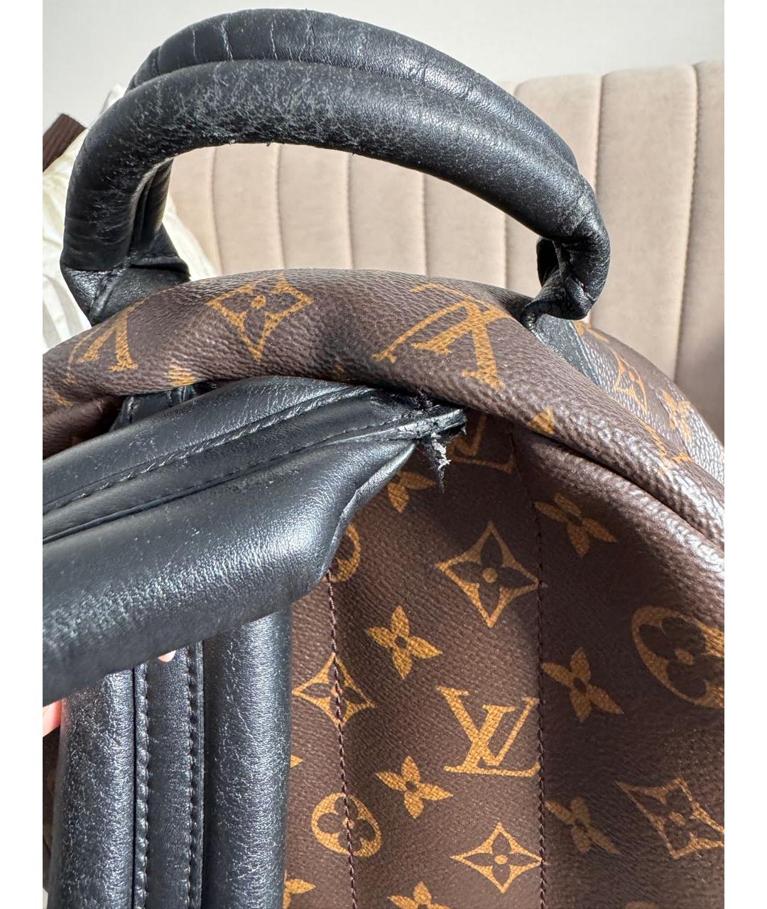 LOUIS VUITTON Коричневый кожаный рюкзак, фото 6