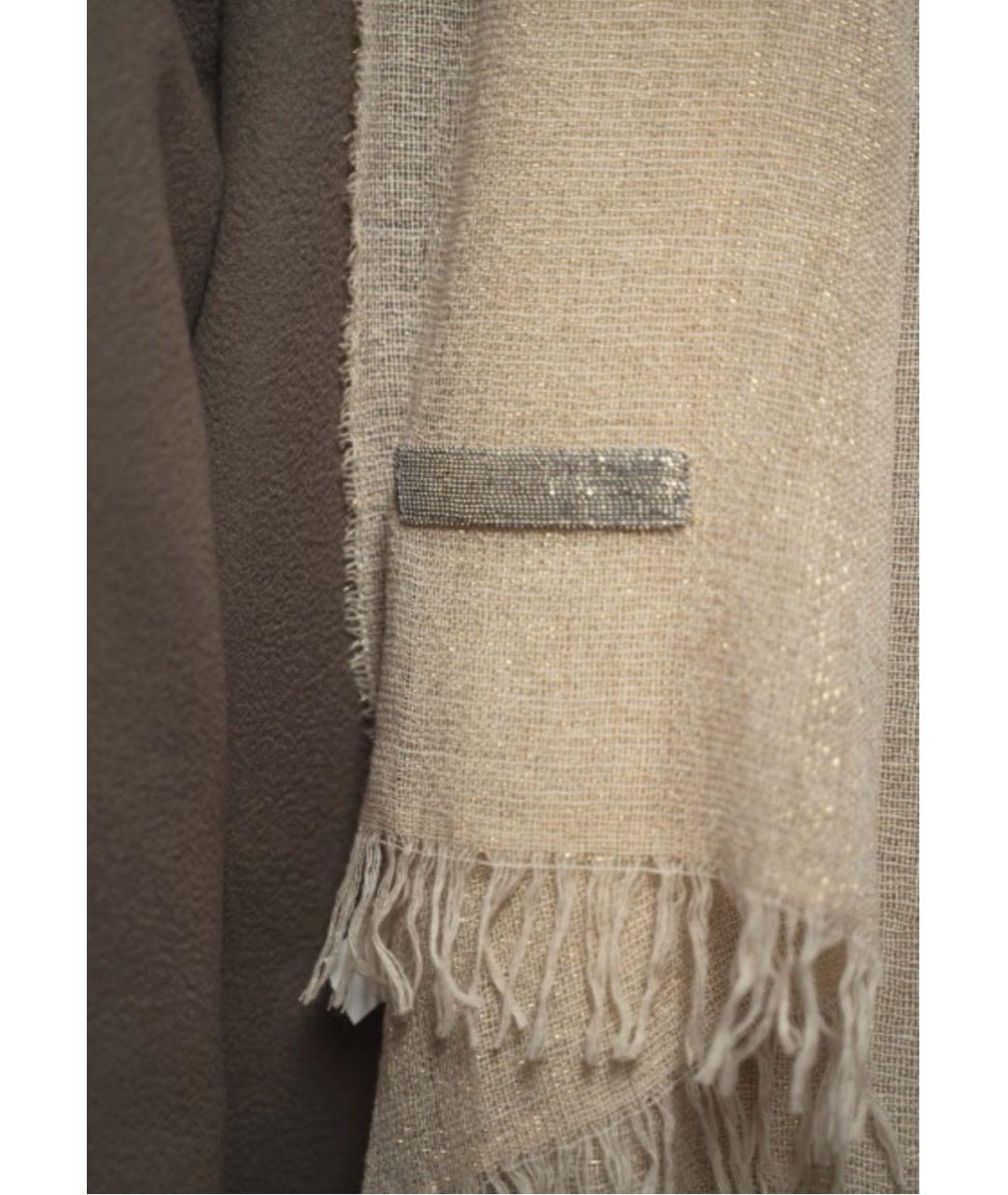 FABIANA FILIPPI Бежевый шерстяной шарф, фото 3