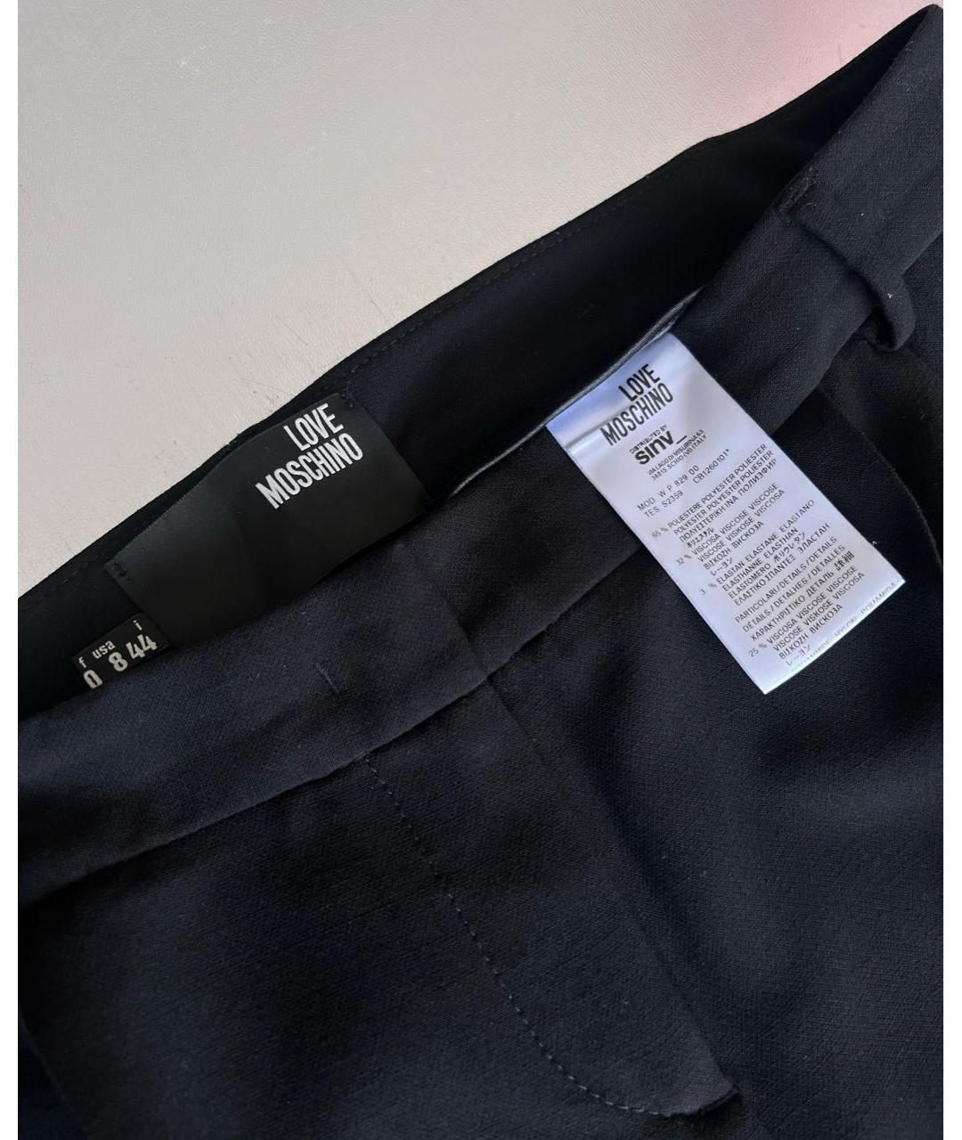 LOVE MOSCHINO Черные вискозные брюки узкие, фото 6
