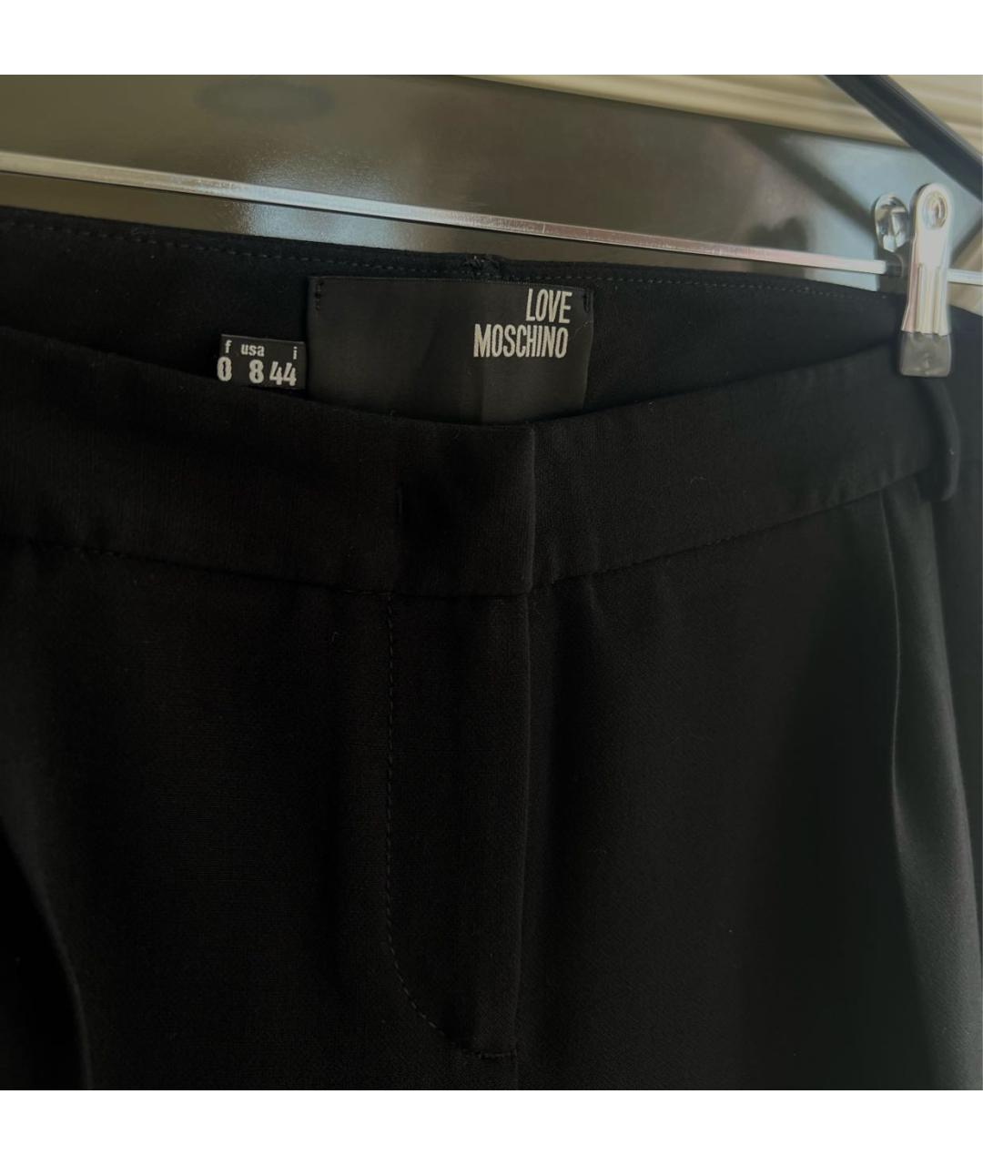 LOVE MOSCHINO Черные вискозные брюки узкие, фото 5