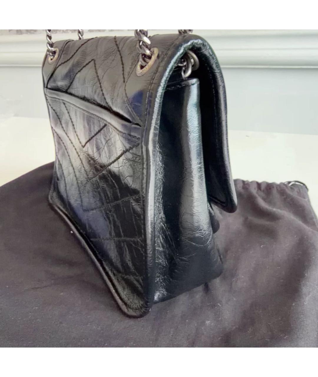 SAINT LAURENT Черная кожаная сумка через плечо, фото 3