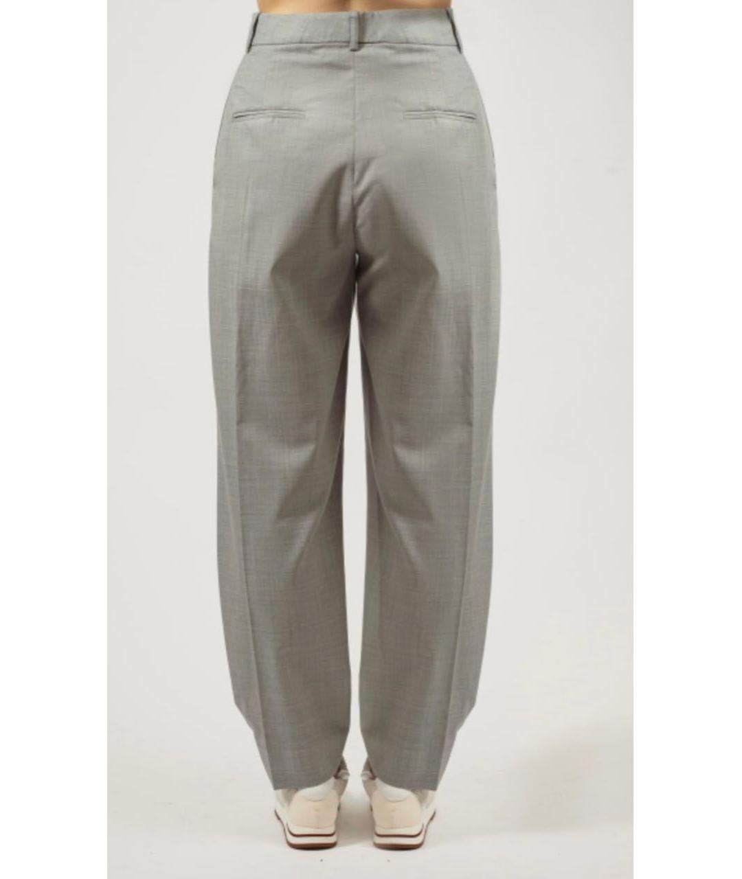 FABIANA FILIPPI Серые шерстяные брюки широкие, фото 3