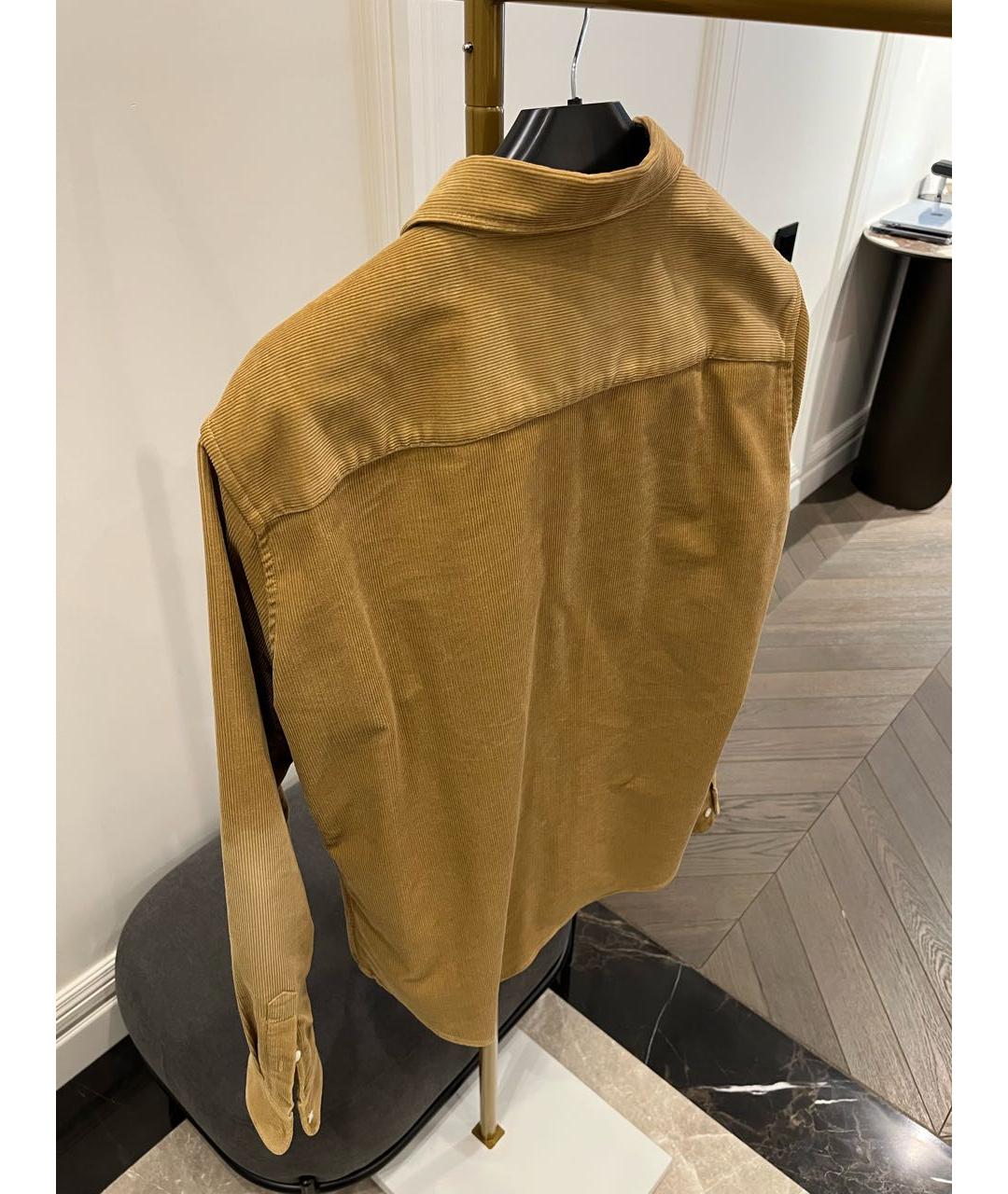 Ami Paris Горчичная хлопковая кэжуал рубашка, фото 2