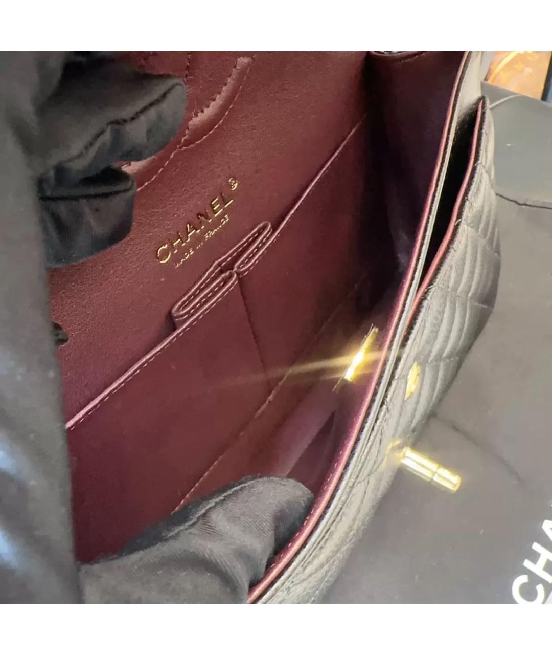 CHANEL Черная кожаная сумка через плечо, фото 7