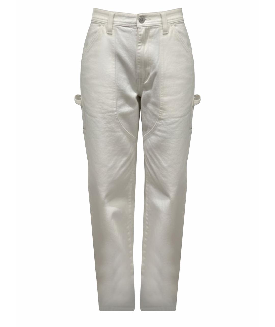 CHANEL Белые хлопковые прямые джинсы, фото 1