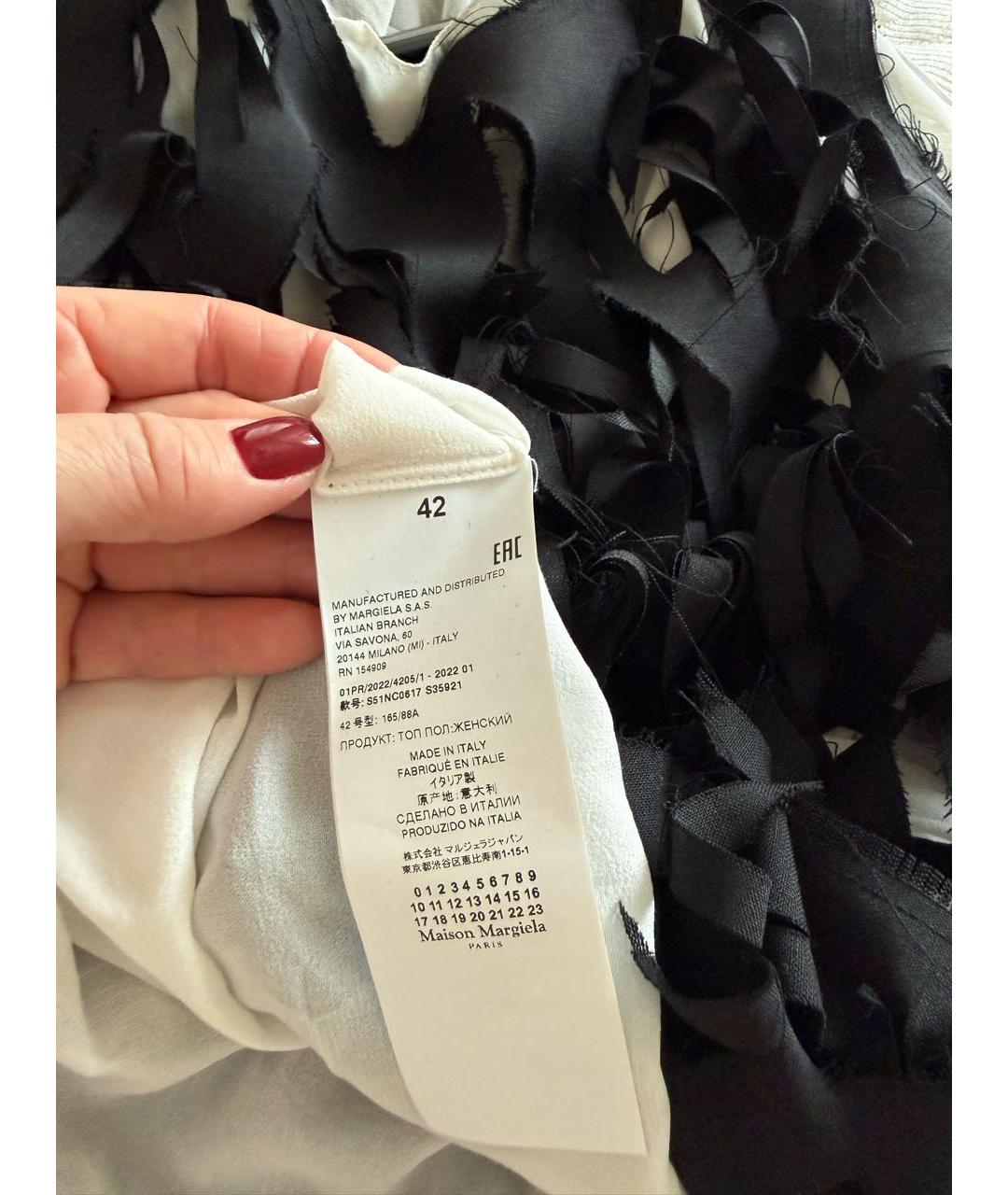 MAISON MARGIELA Черная шелковая блузы, фото 5