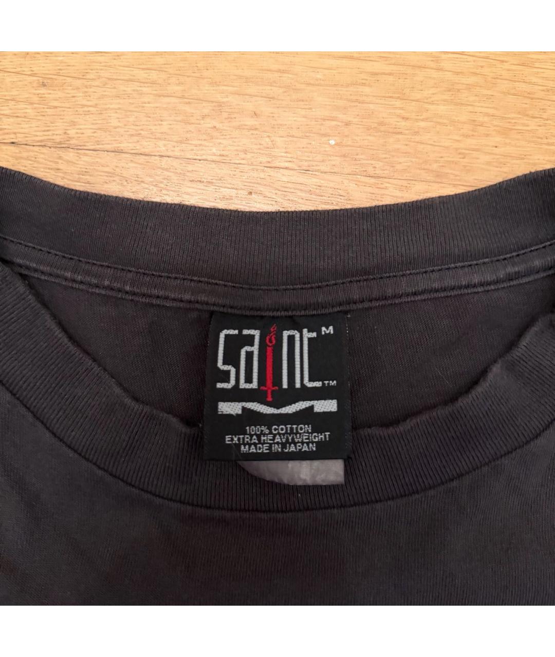 Saint Michael Черная хлопковая футболка, фото 3