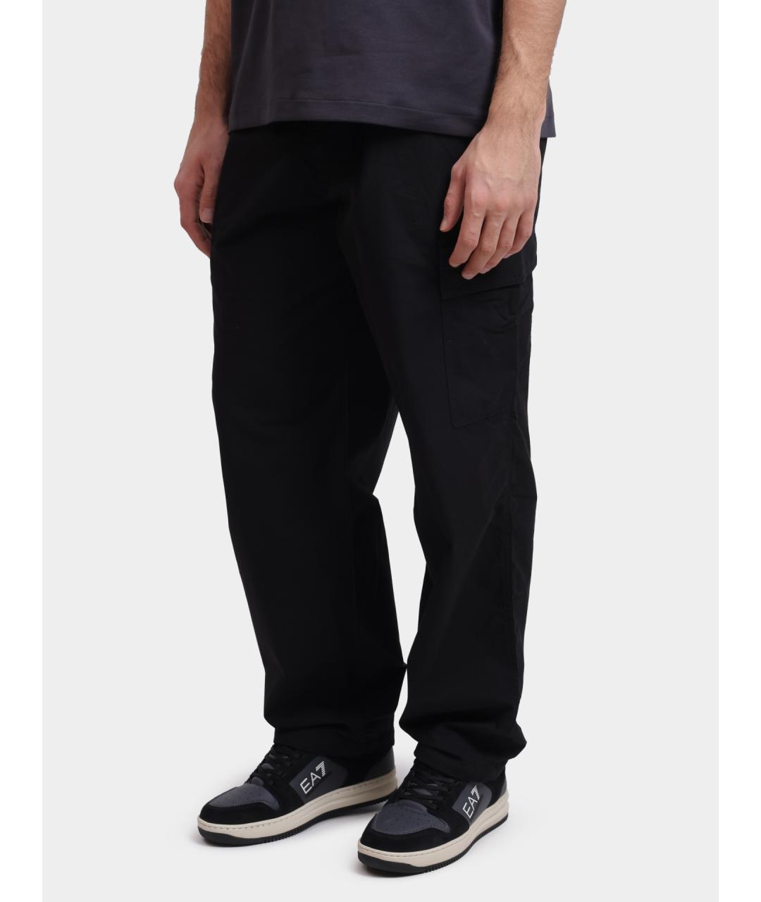 CALVIN KLEIN Черные хлопковые повседневные брюки, фото 2