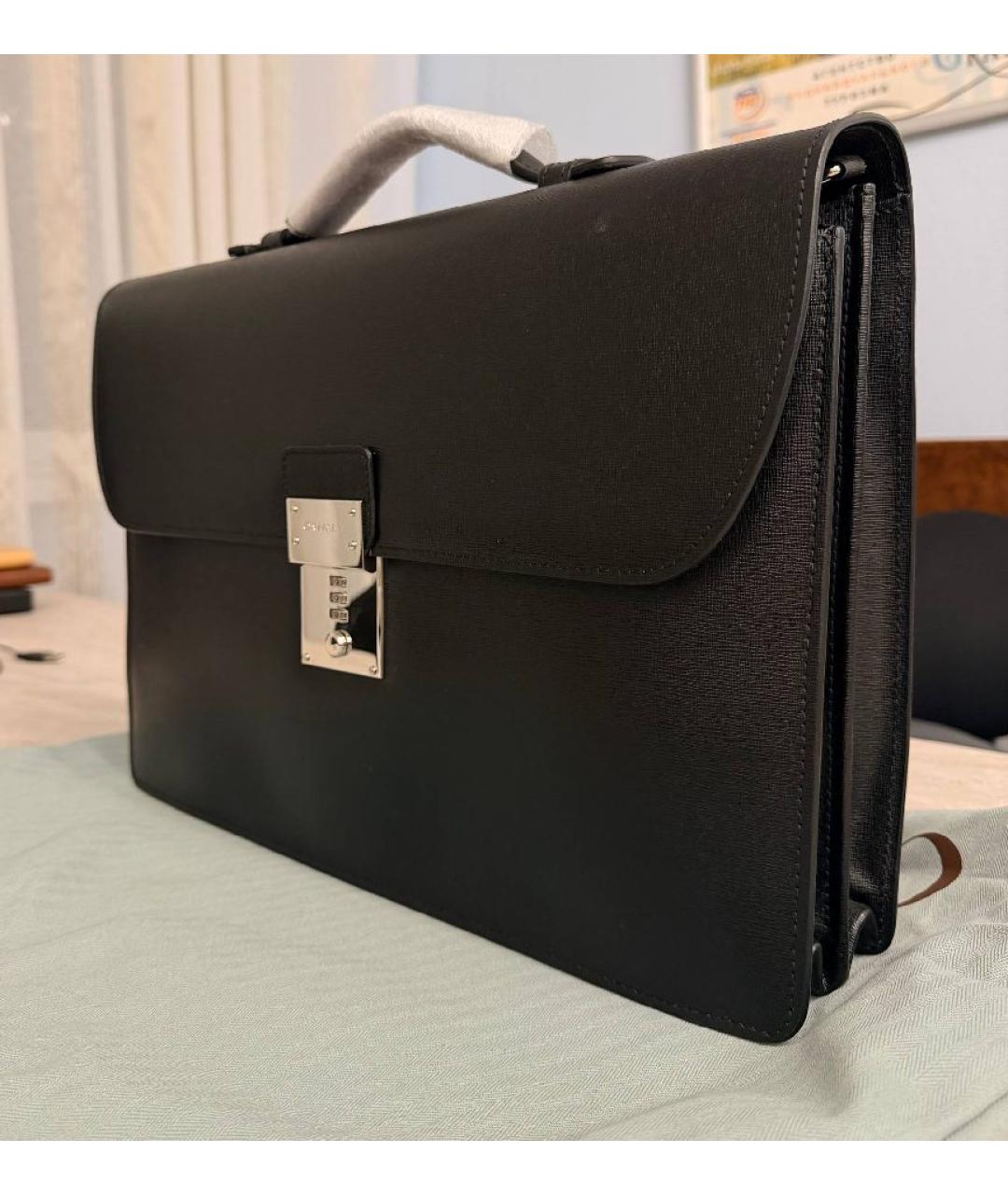 CANALI Черный кожаный портфель, фото 2