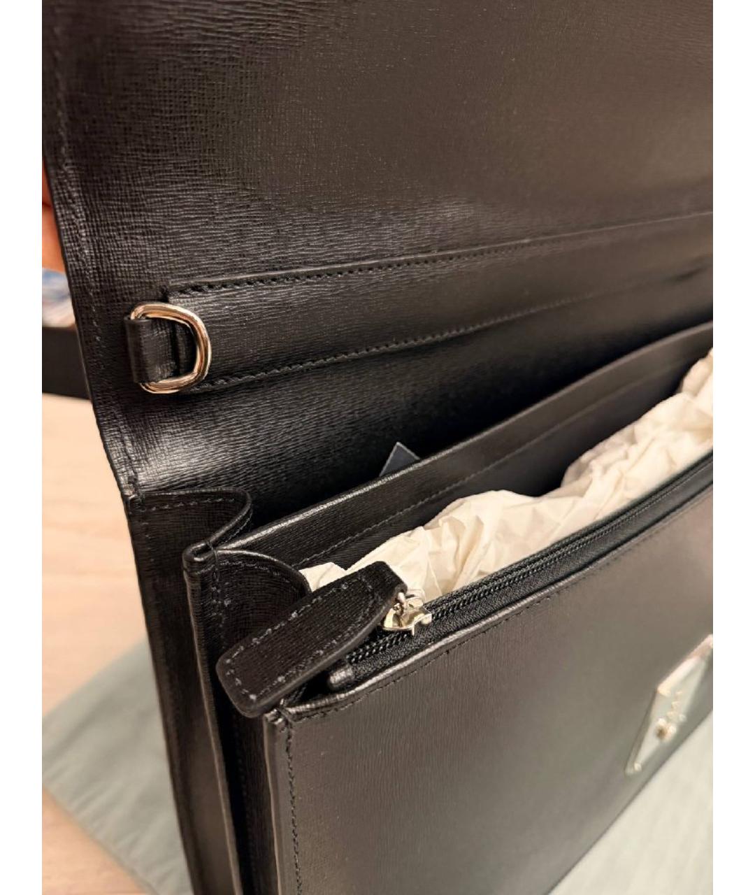 CANALI Черный кожаный портфель, фото 4