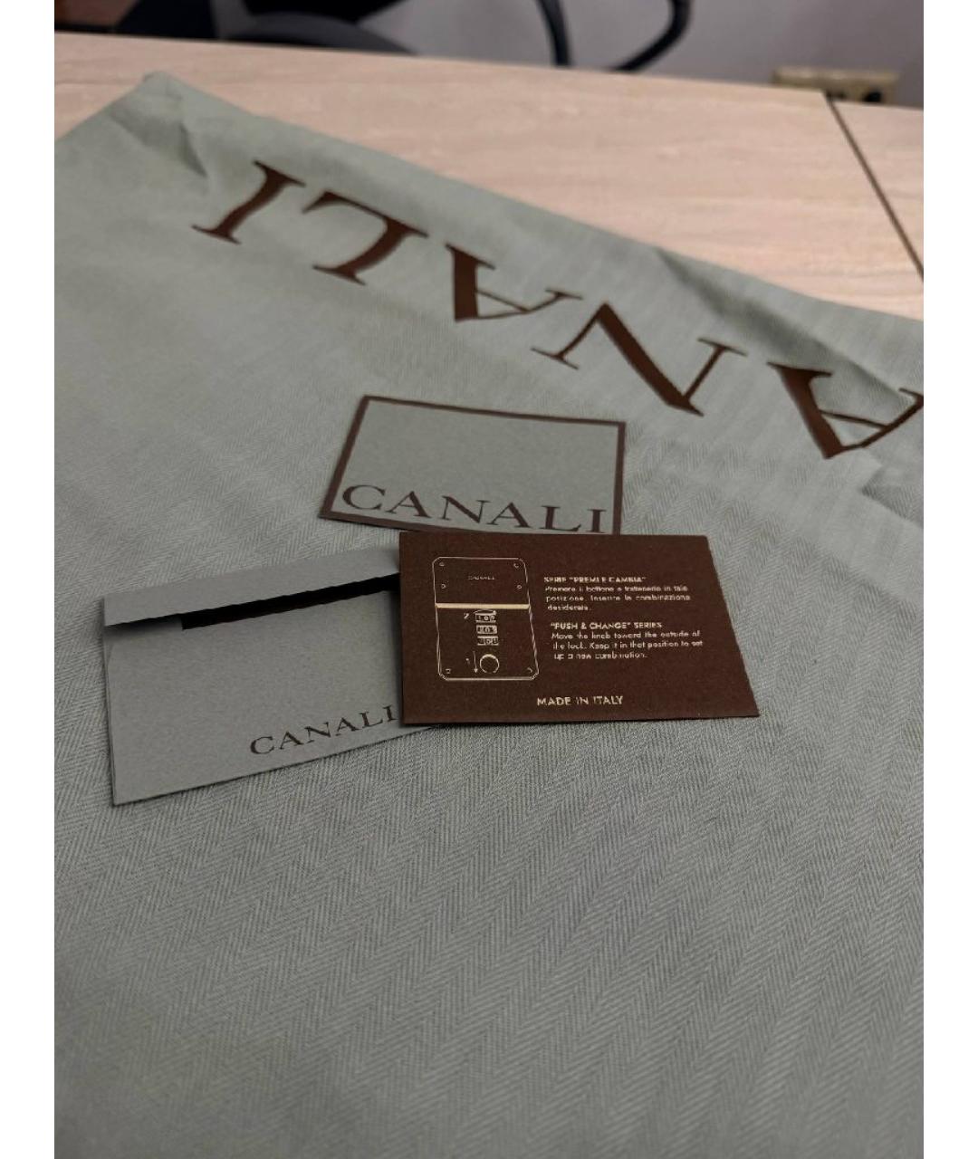 CANALI Черный кожаный портфель, фото 5