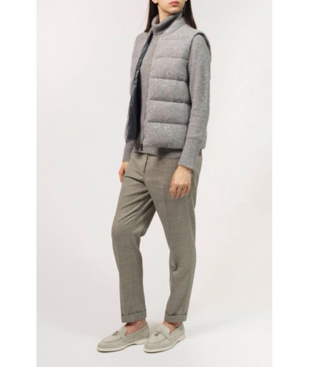 FABIANA FILIPPI Серые шерстяные брюки узкие, фото 2
