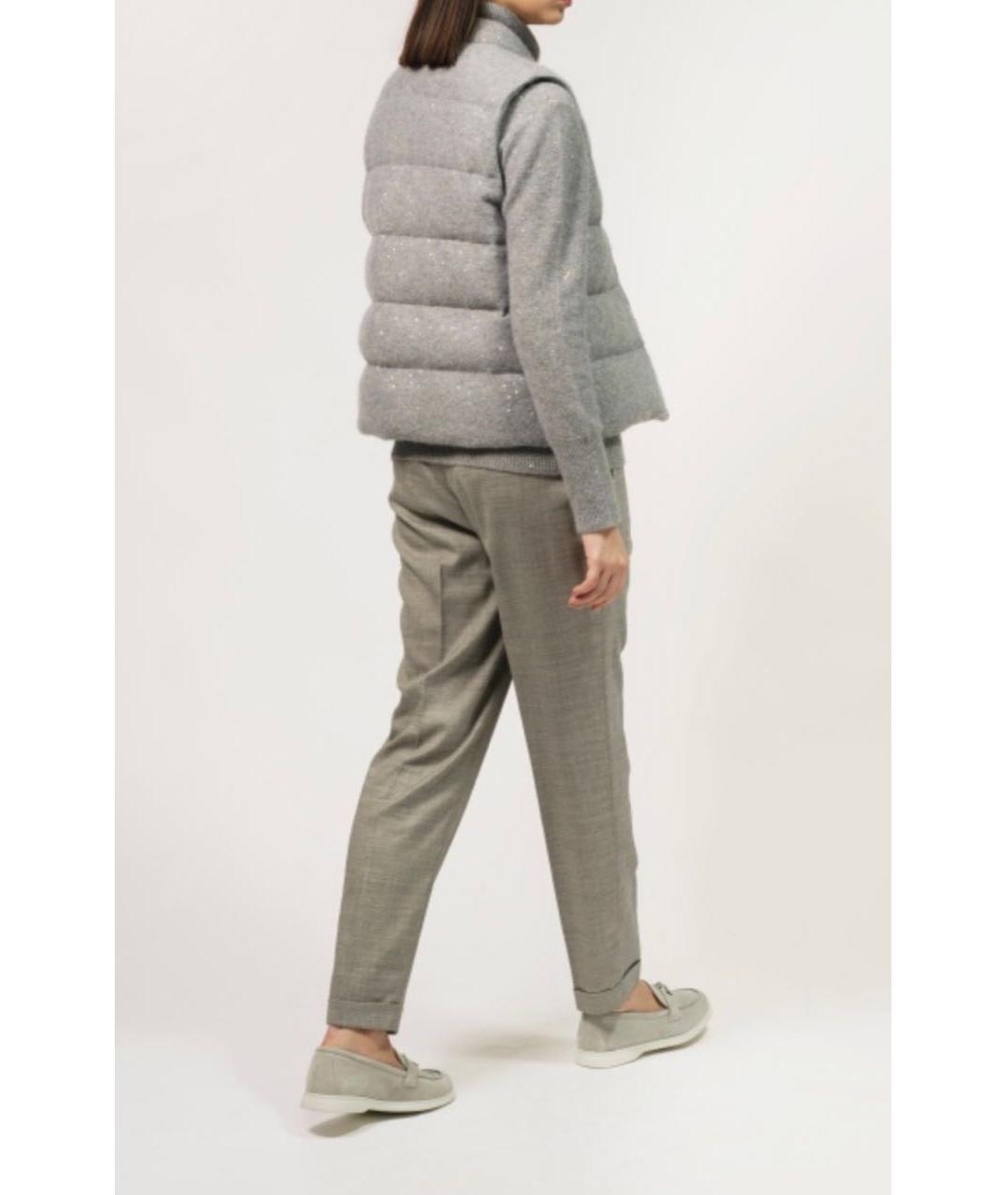 FABIANA FILIPPI Серые шерстяные брюки узкие, фото 3