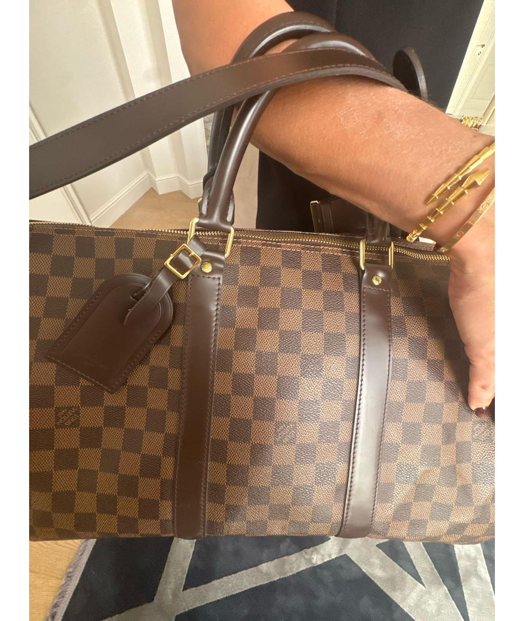 LOUIS VUITTON Коричневая дорожная/спортивная сумка, фото 5