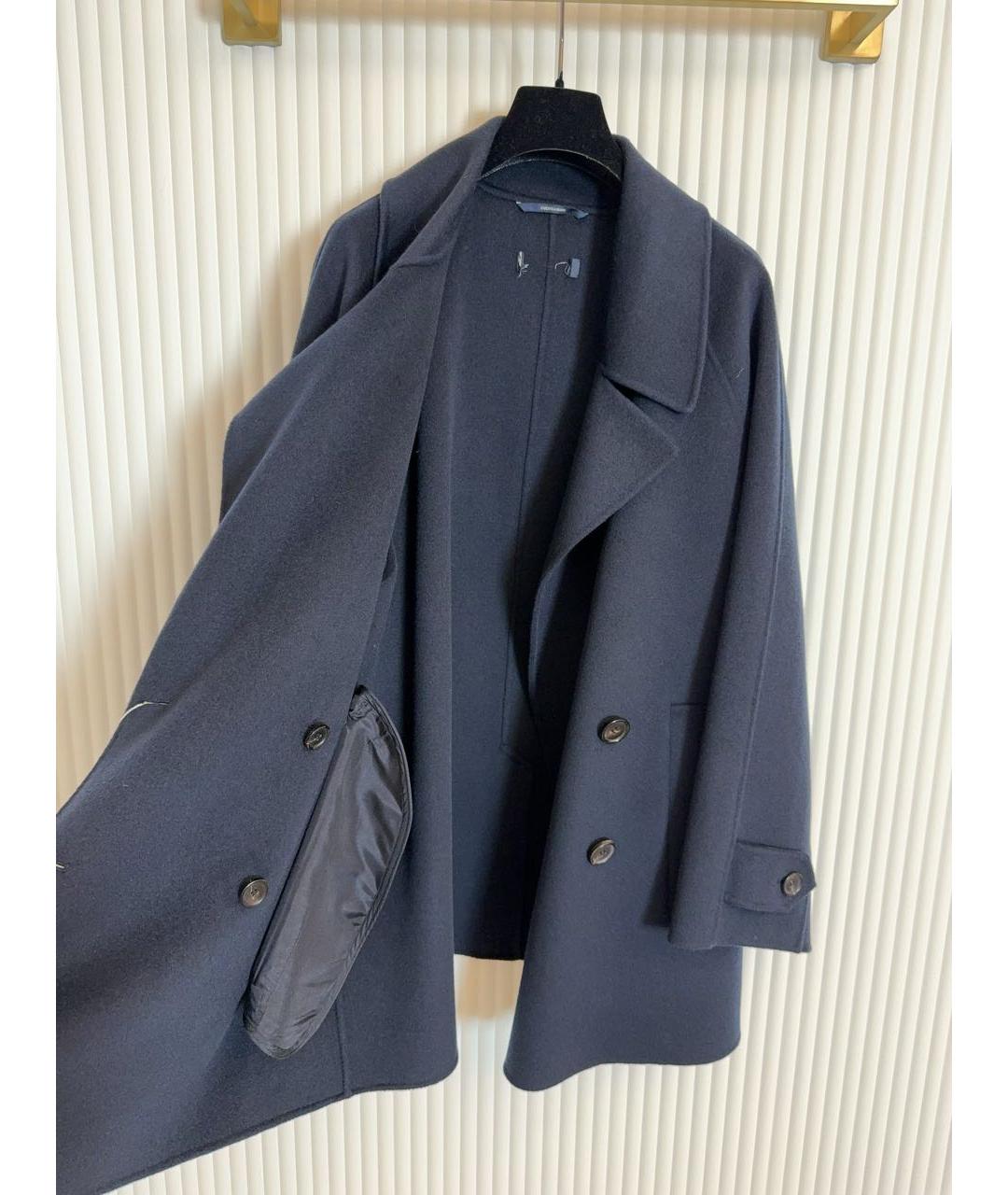 'S MAX MARA Темно-синее шерстяное пальто, фото 4