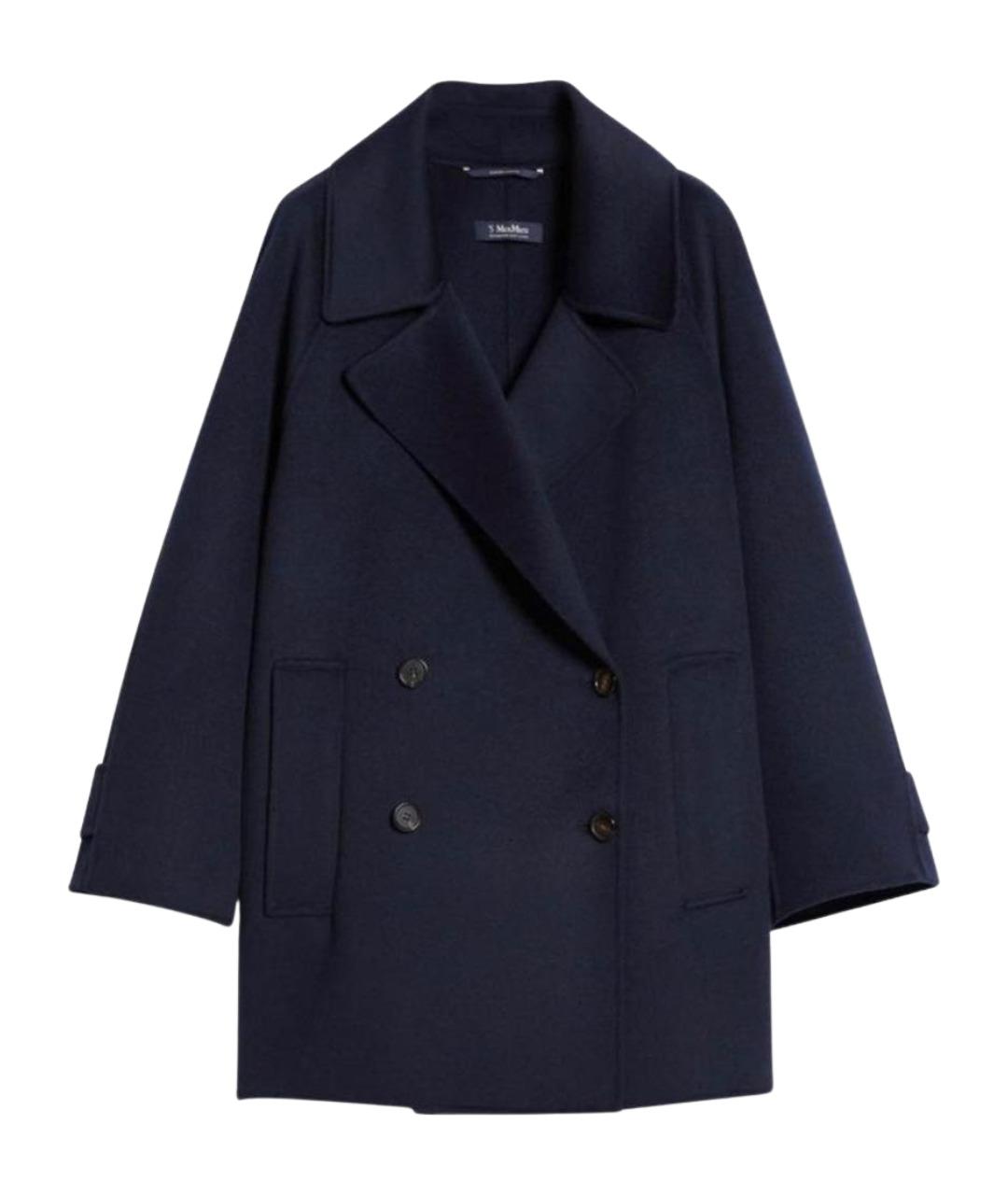 'S MAX MARA Темно-синее шерстяное пальто, фото 1