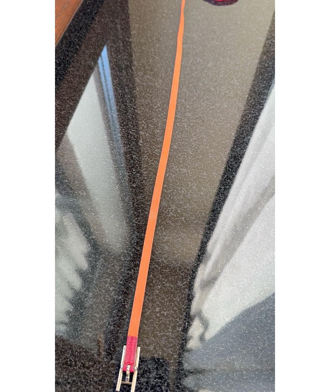 HERMES Бордовый кожаный браслет, фото 4