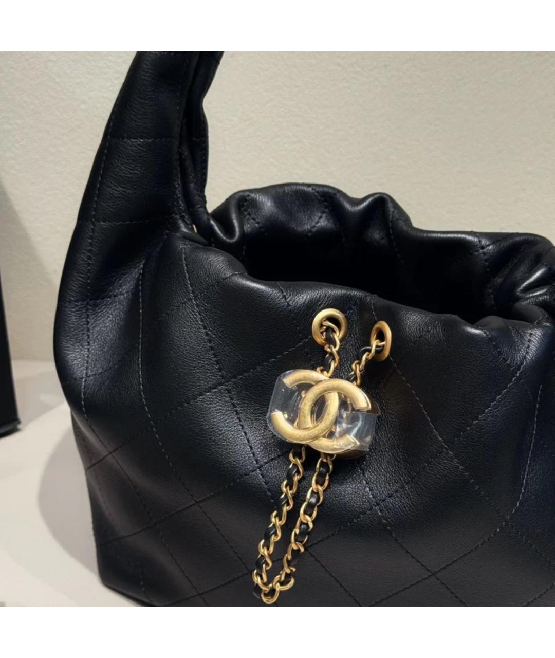 CHANEL Черная кожаная сумка тоут, фото 4