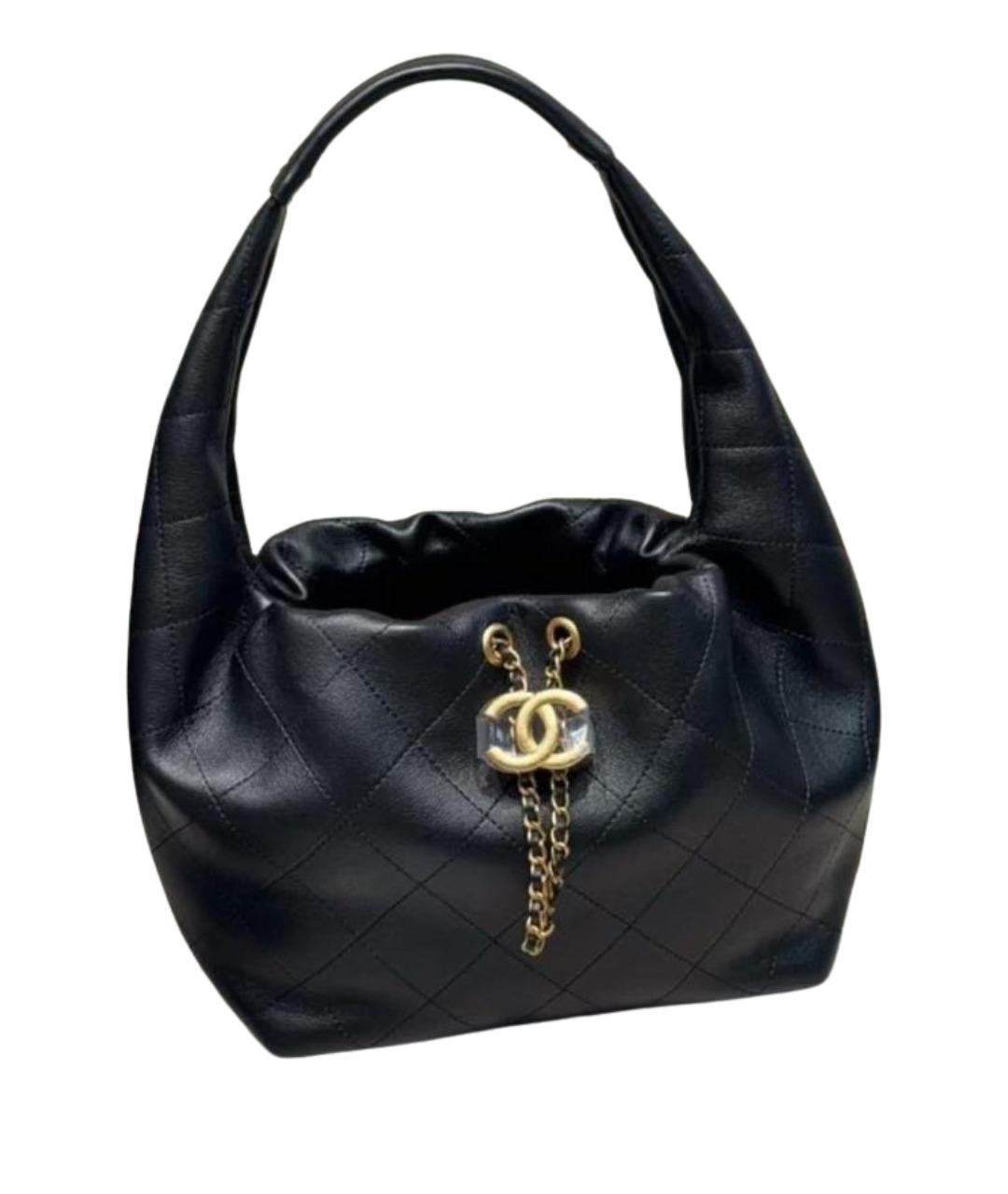 CHANEL Черная кожаная сумка тоут, фото 8