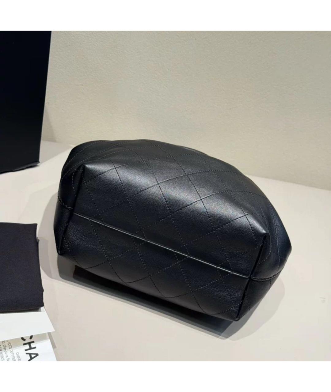 CHANEL Черная кожаная сумка тоут, фото 5