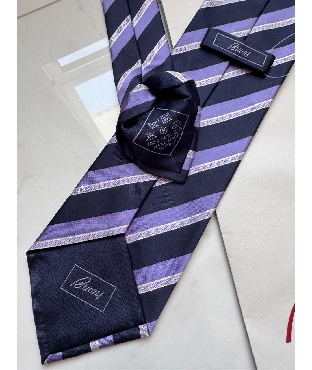 BRIONI Темно-синий шелковый галстук, фото 7