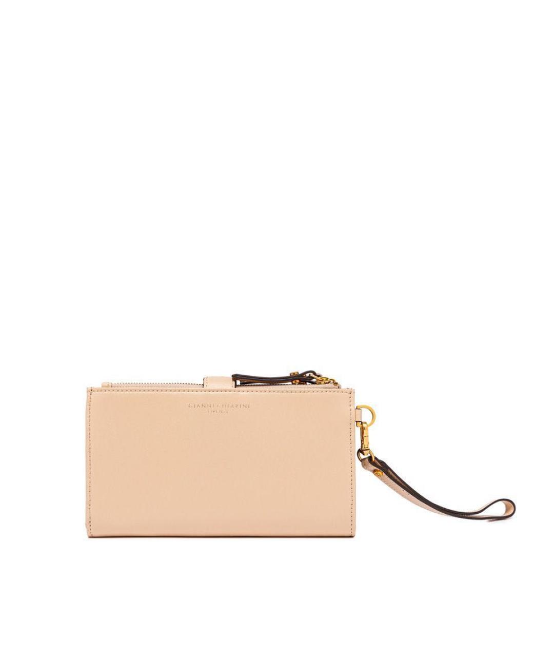 Gianni Chiarini Бежевый кожаный кошелек, фото 3