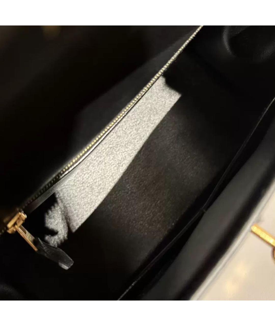 HERMES Черная кожаная сумка через плечо, фото 7