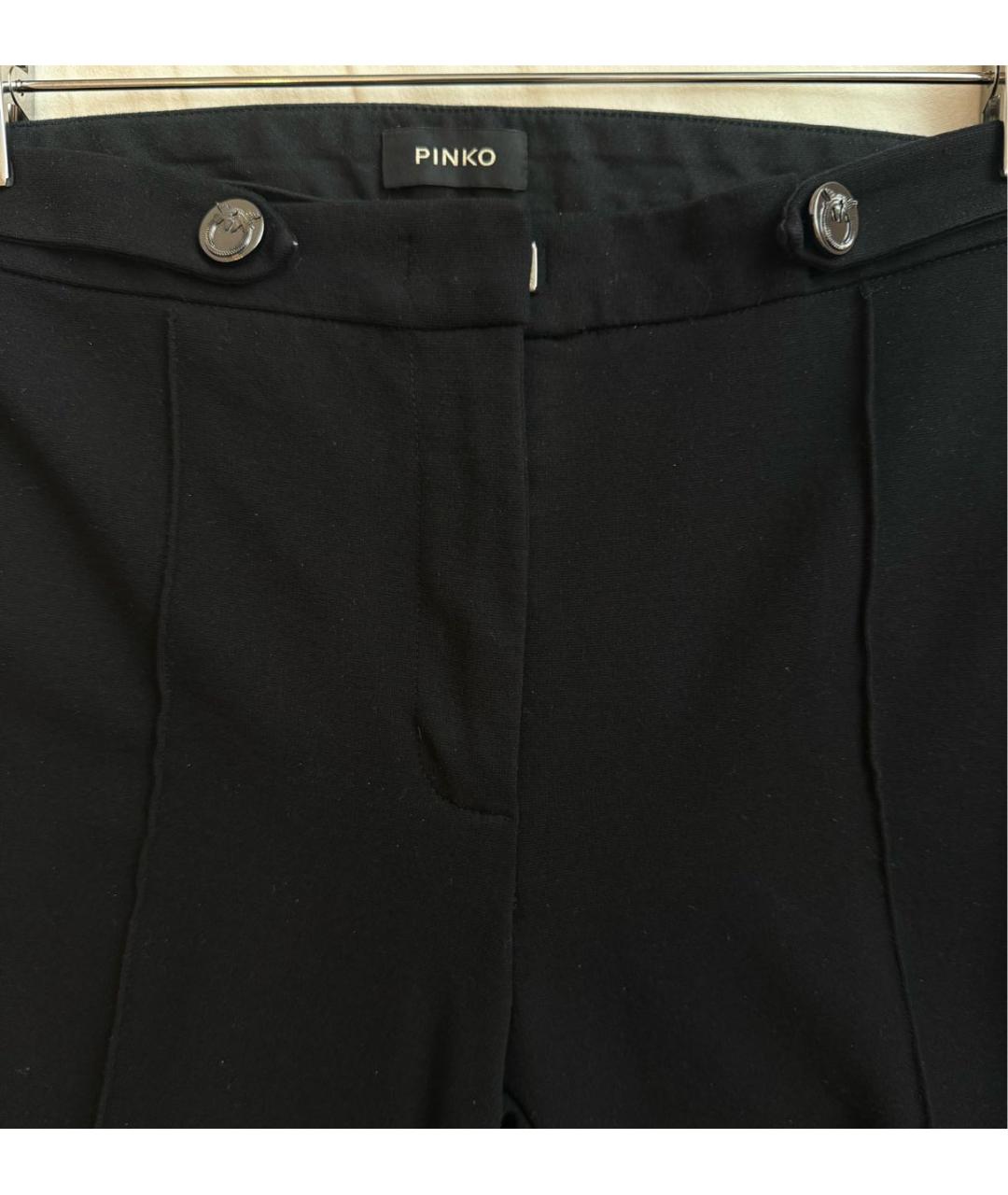 PINKO Черные вискозные прямые брюки, фото 3