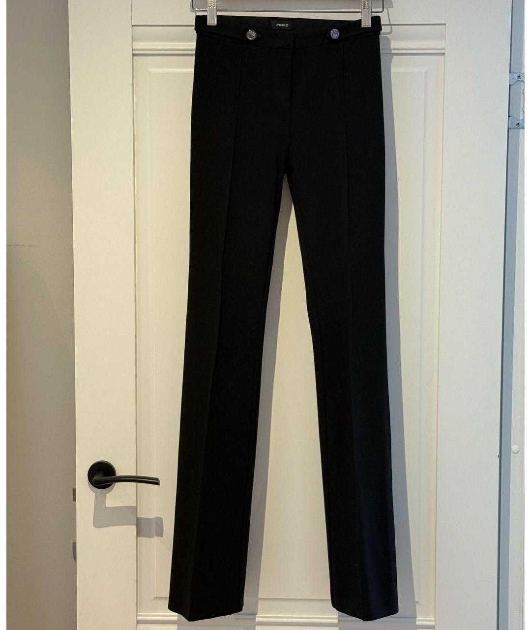 PINKO Черные вискозные прямые брюки, фото 6
