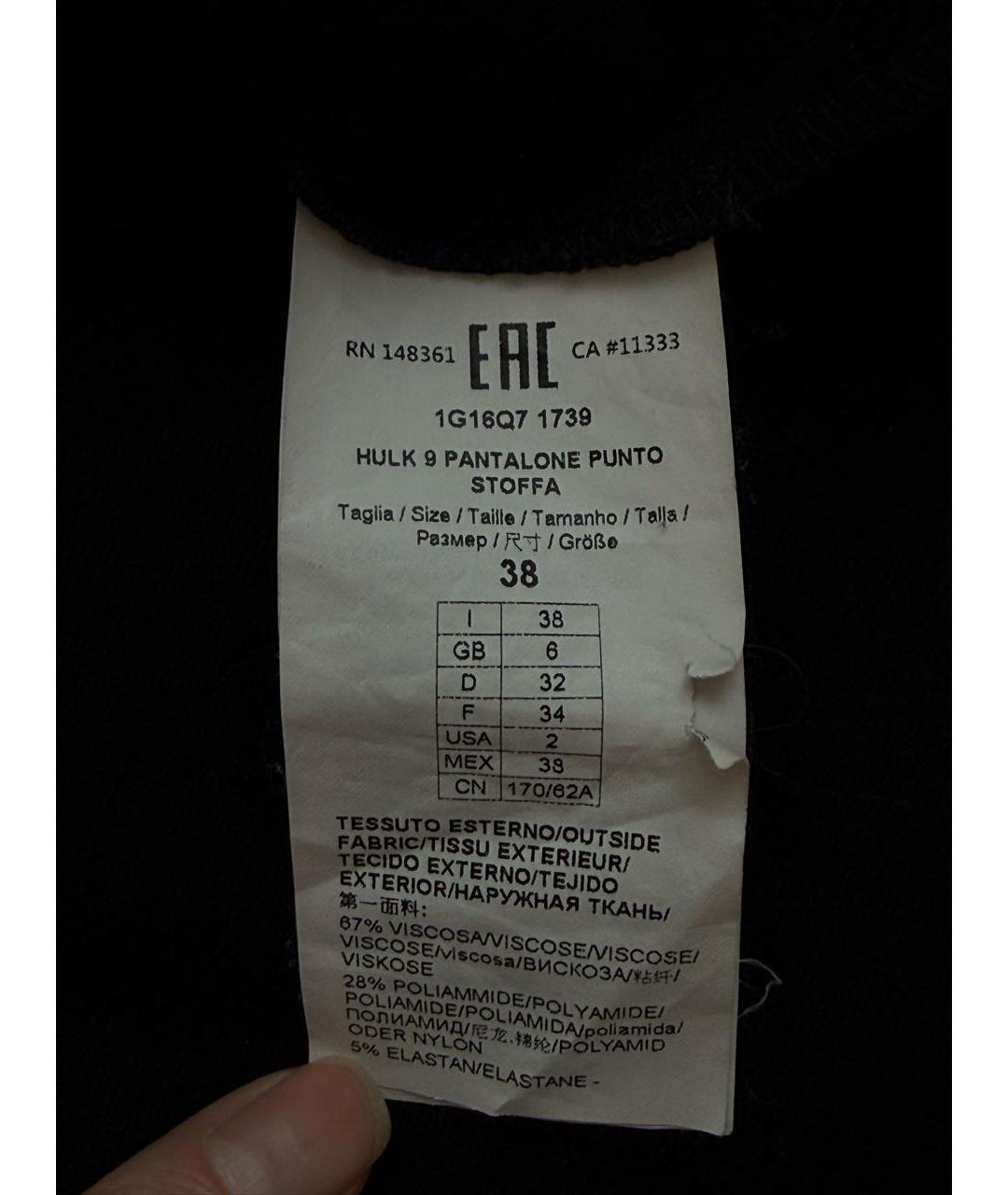 PINKO Черные вискозные прямые брюки, фото 4