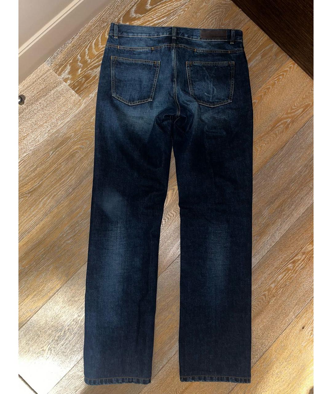 SAINT LAURENT Темно-синие хлопковые прямые джинсы, фото 2