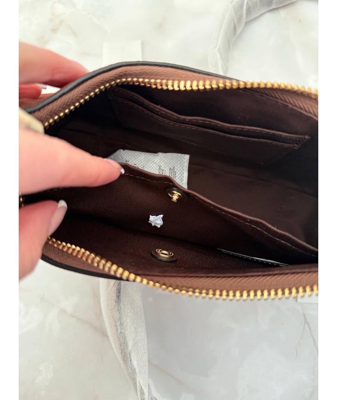 COACH Коричневая замшевая сумка с короткими ручками, фото 8