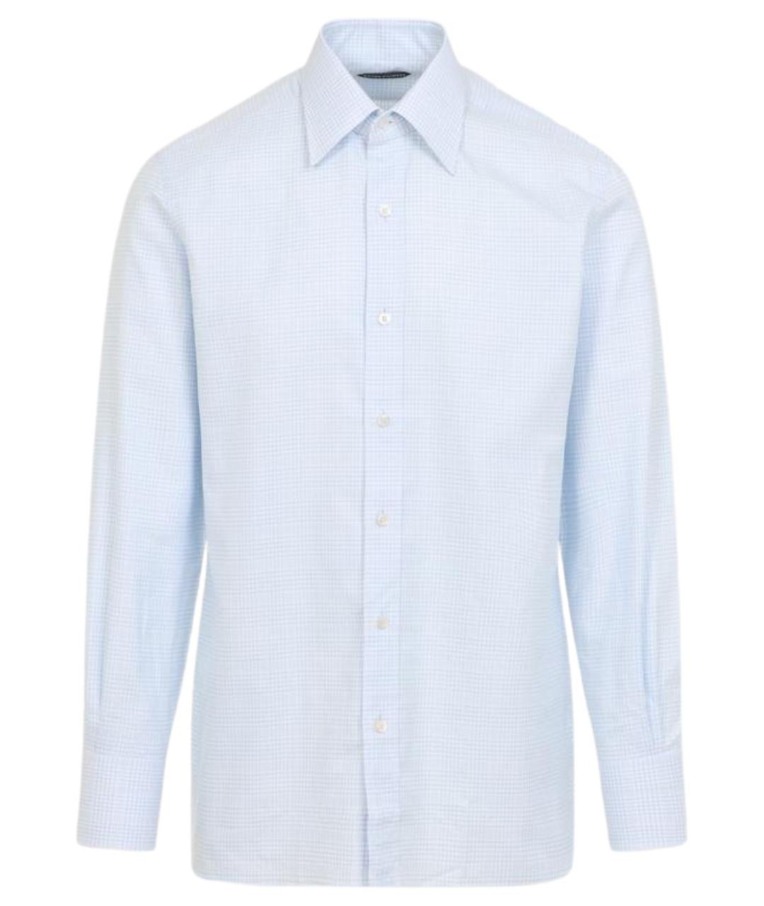 TOM FORD Голубая хлопковая классическая рубашка, фото 1