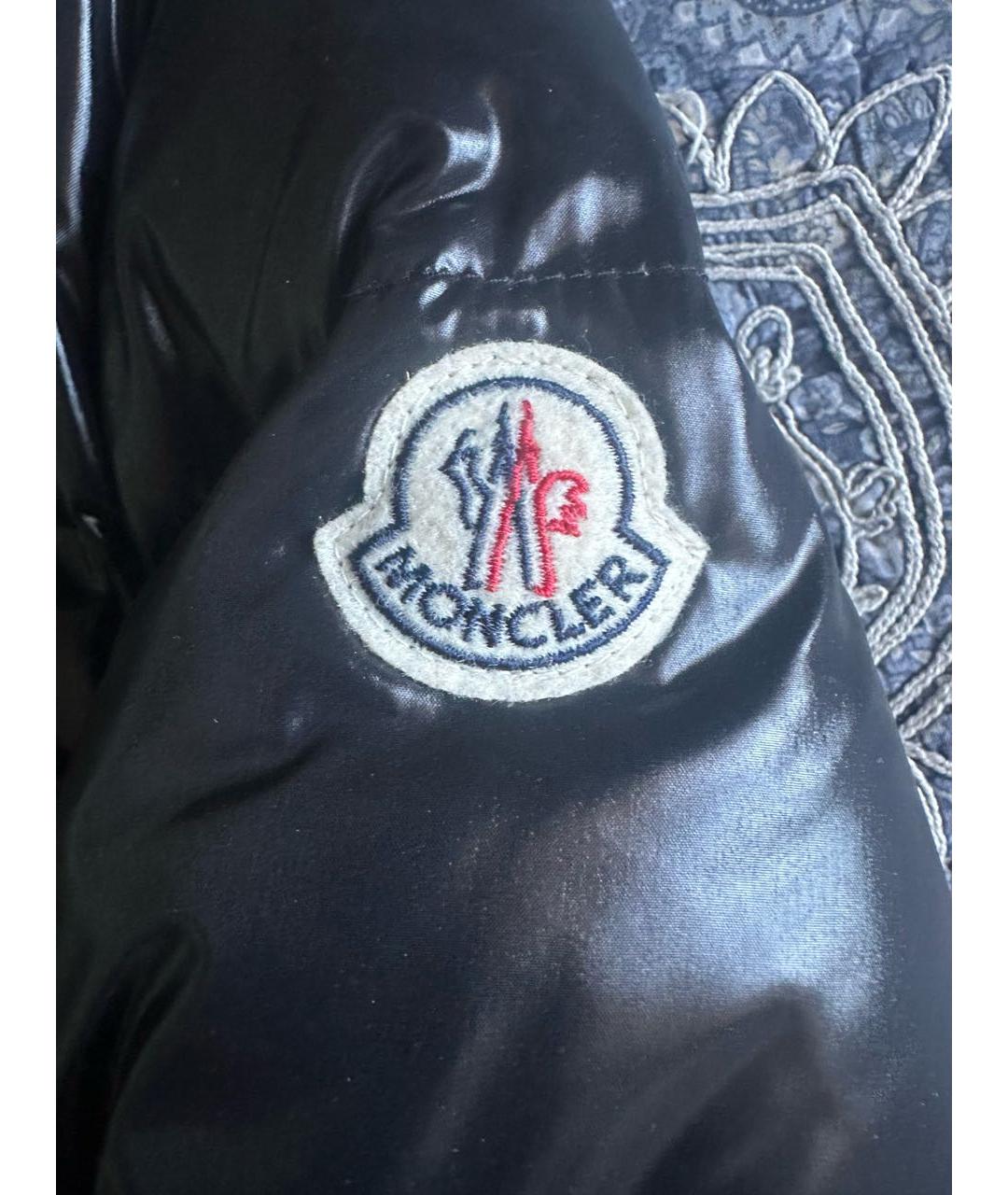 MONCLER Черный полиамидовый пуховик, фото 4