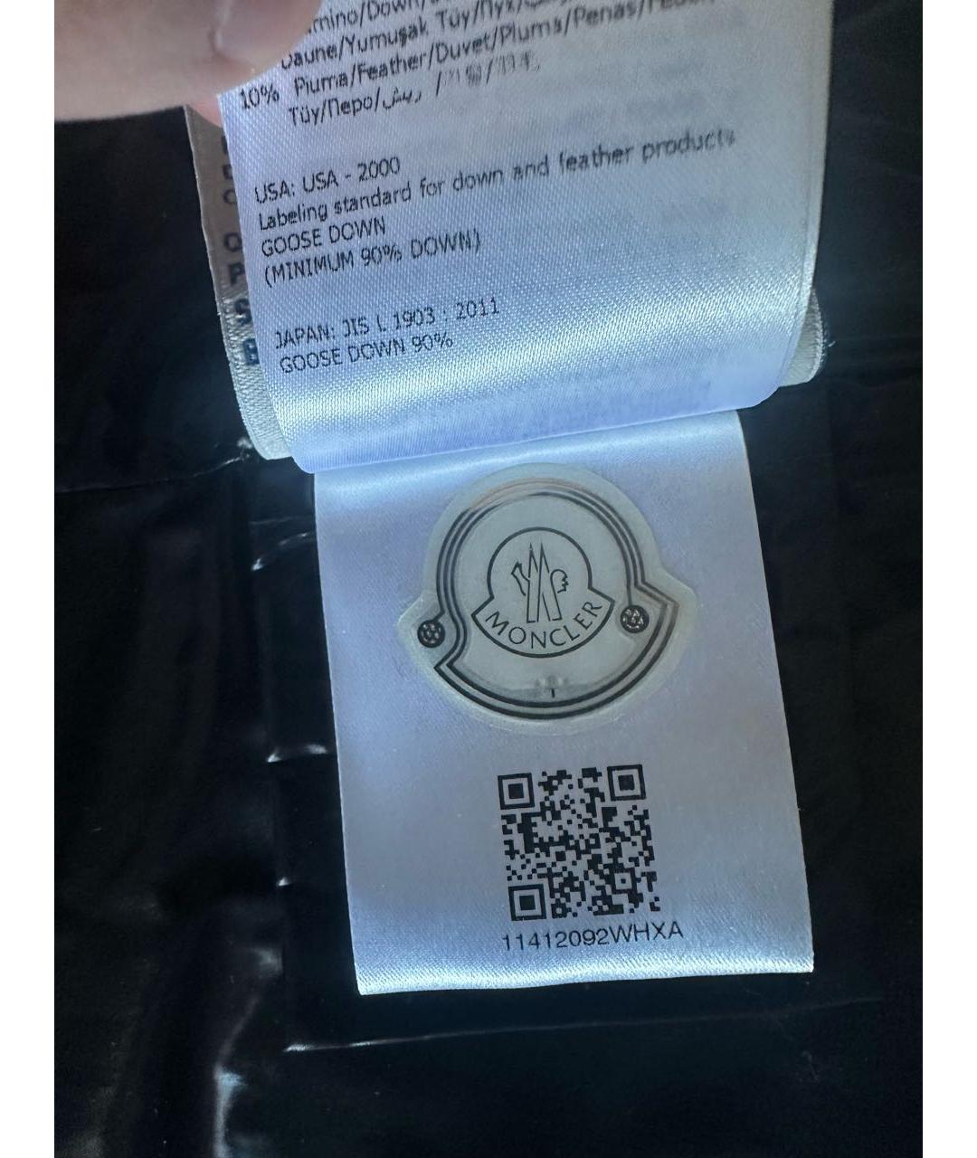 MONCLER Черный полиамидовый пуховик, фото 8