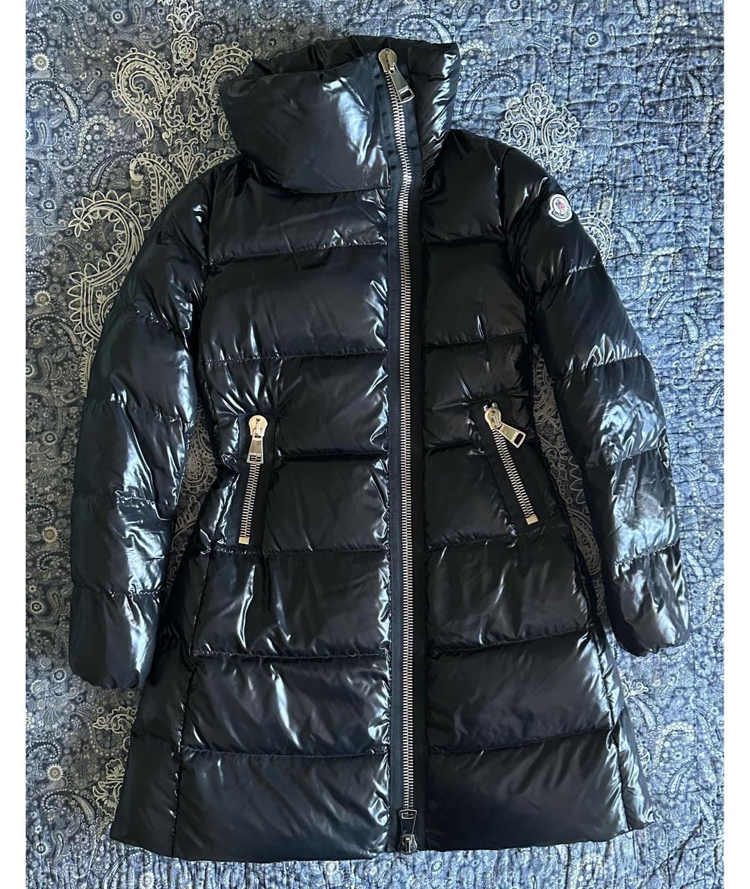 MONCLER Черный полиамидовый пуховик, фото 9