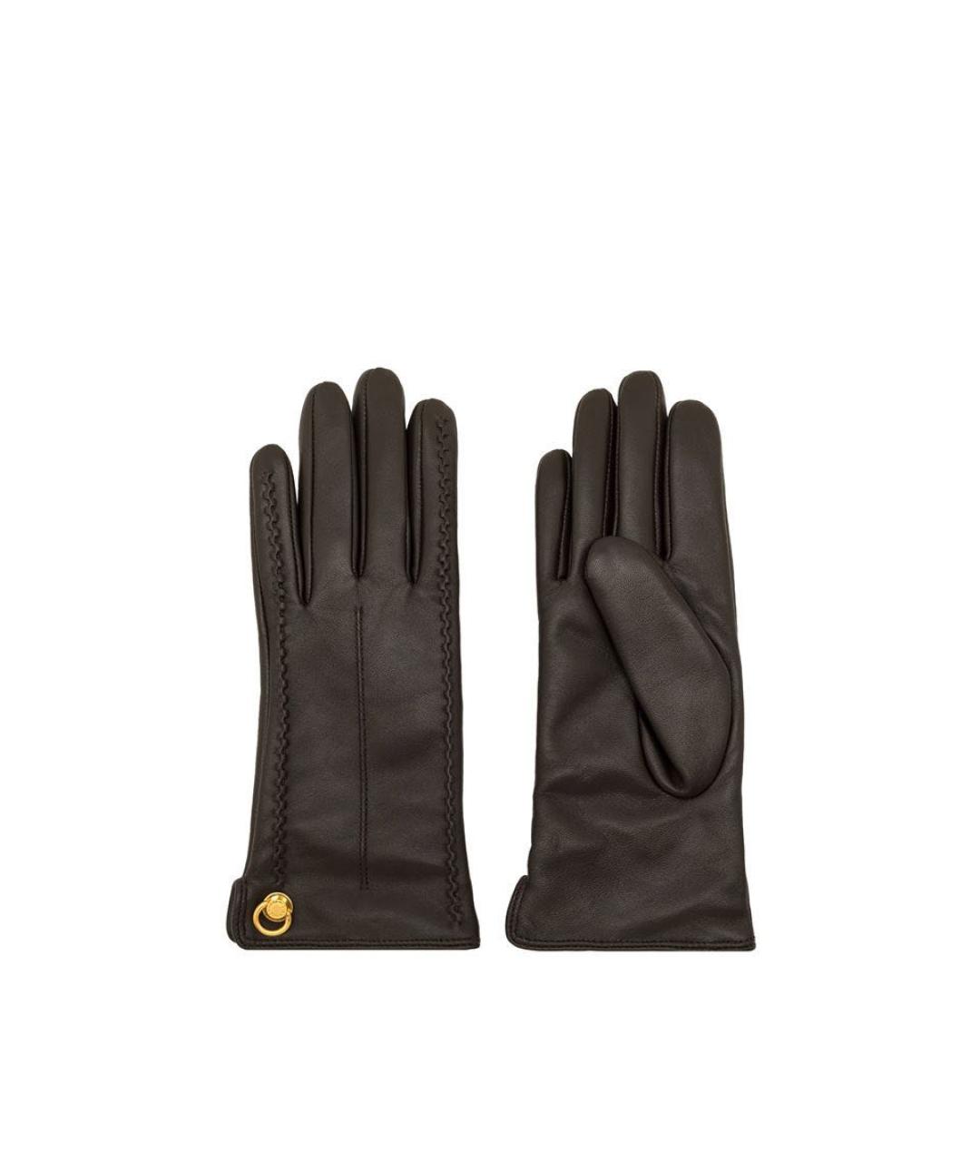 Gianni Chiarini Черные кожаные перчатки, фото 4