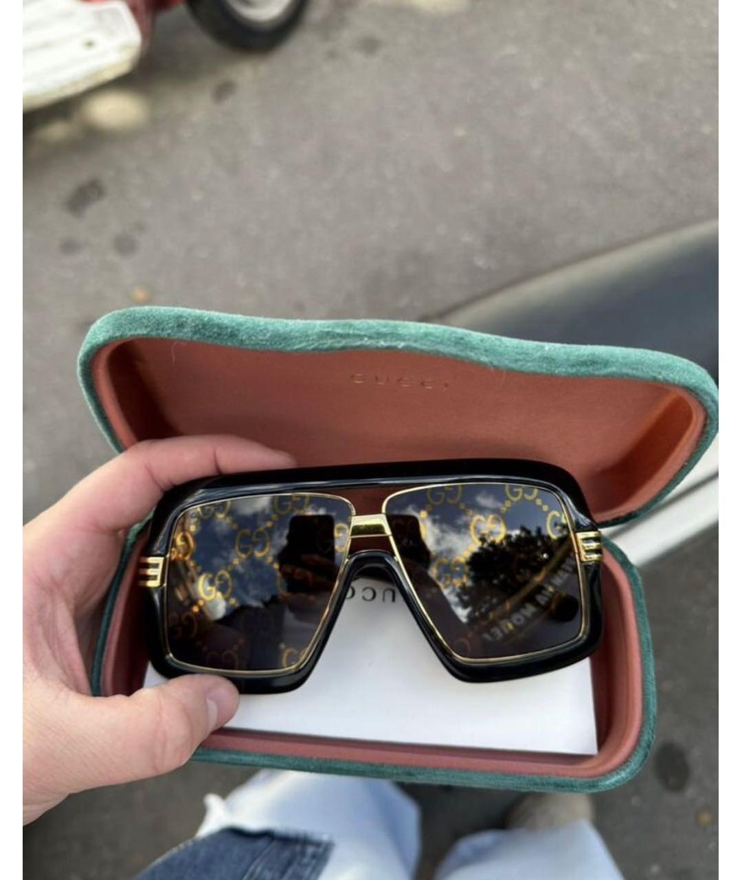 GUCCI Черные пластиковые солнцезащитные очки, фото 4