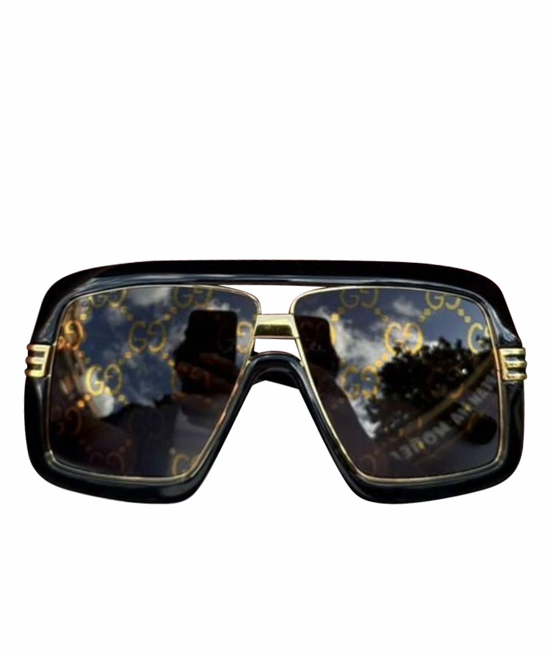 GUCCI Черные пластиковые солнцезащитные очки, фото 1