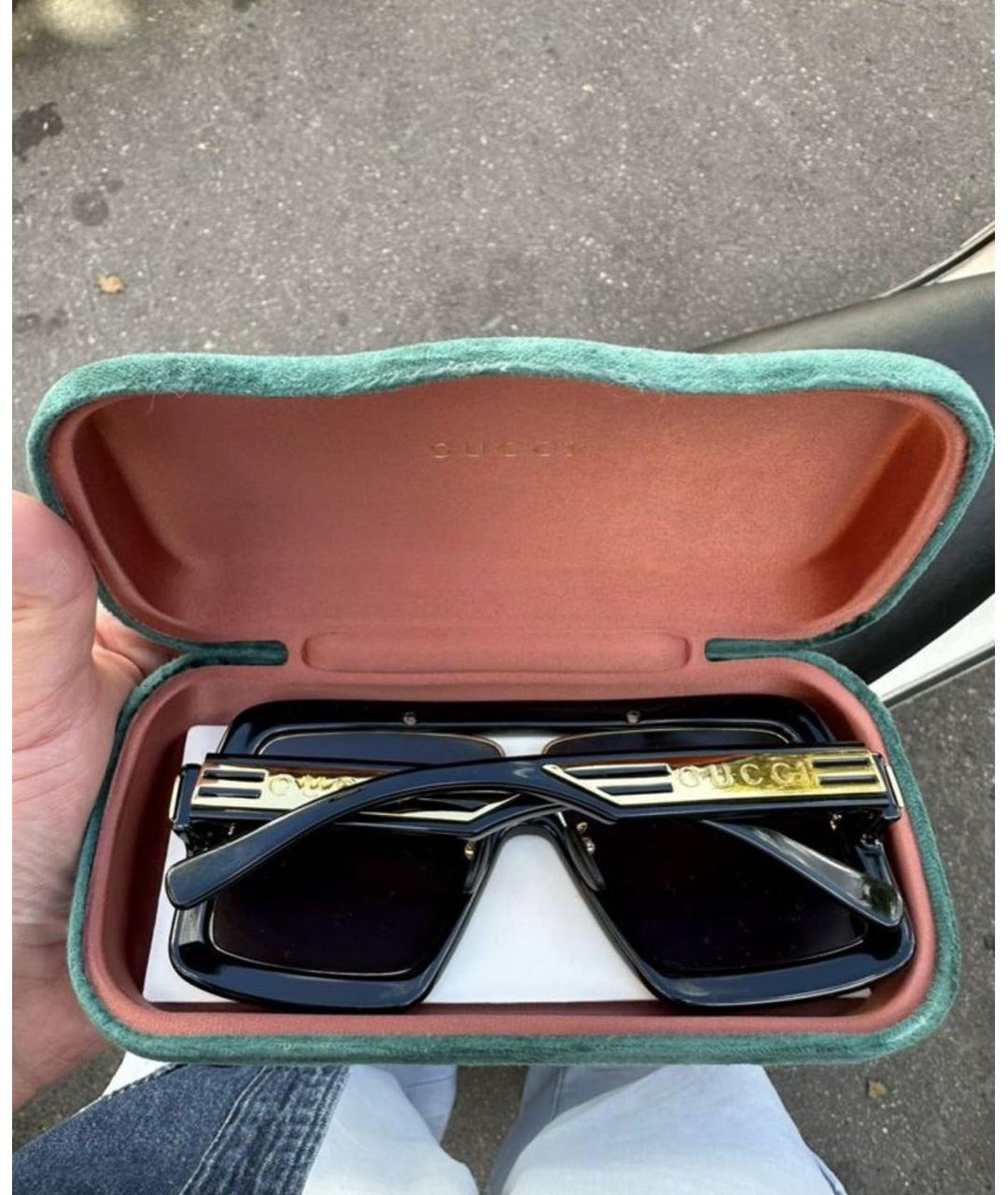 GUCCI Черные пластиковые солнцезащитные очки, фото 2