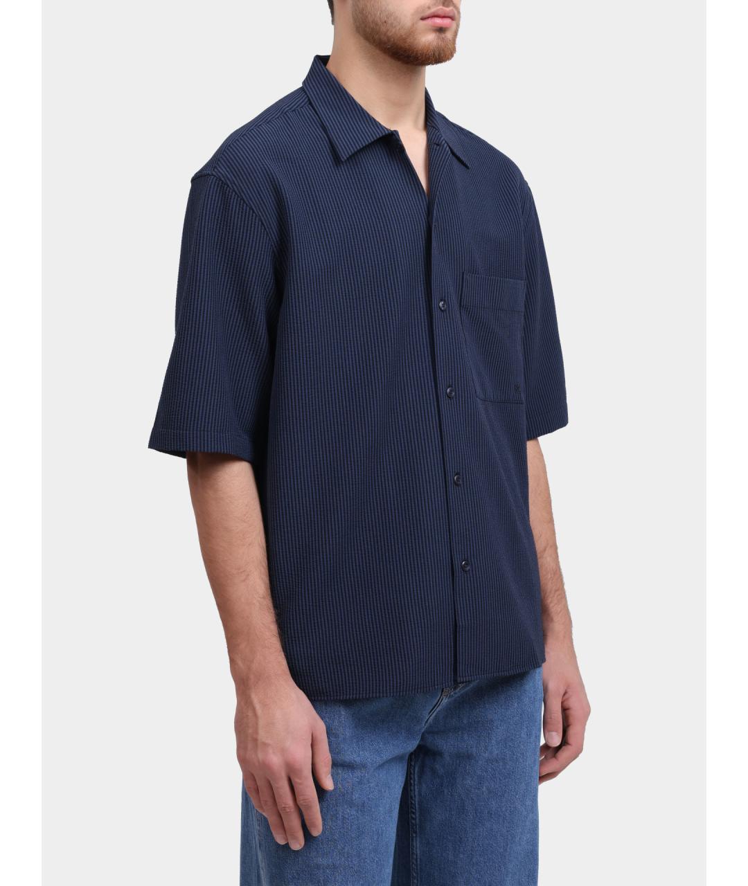 CALVIN KLEIN Синяя хлопковая кэжуал рубашка, фото 4