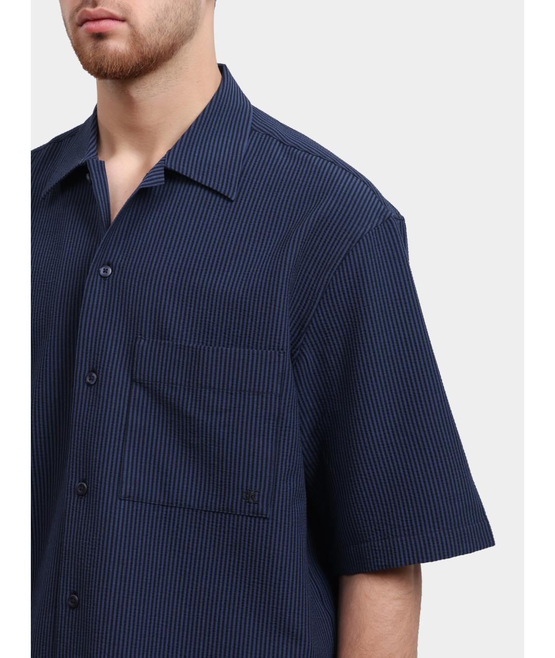 CALVIN KLEIN Синяя хлопковая кэжуал рубашка, фото 3