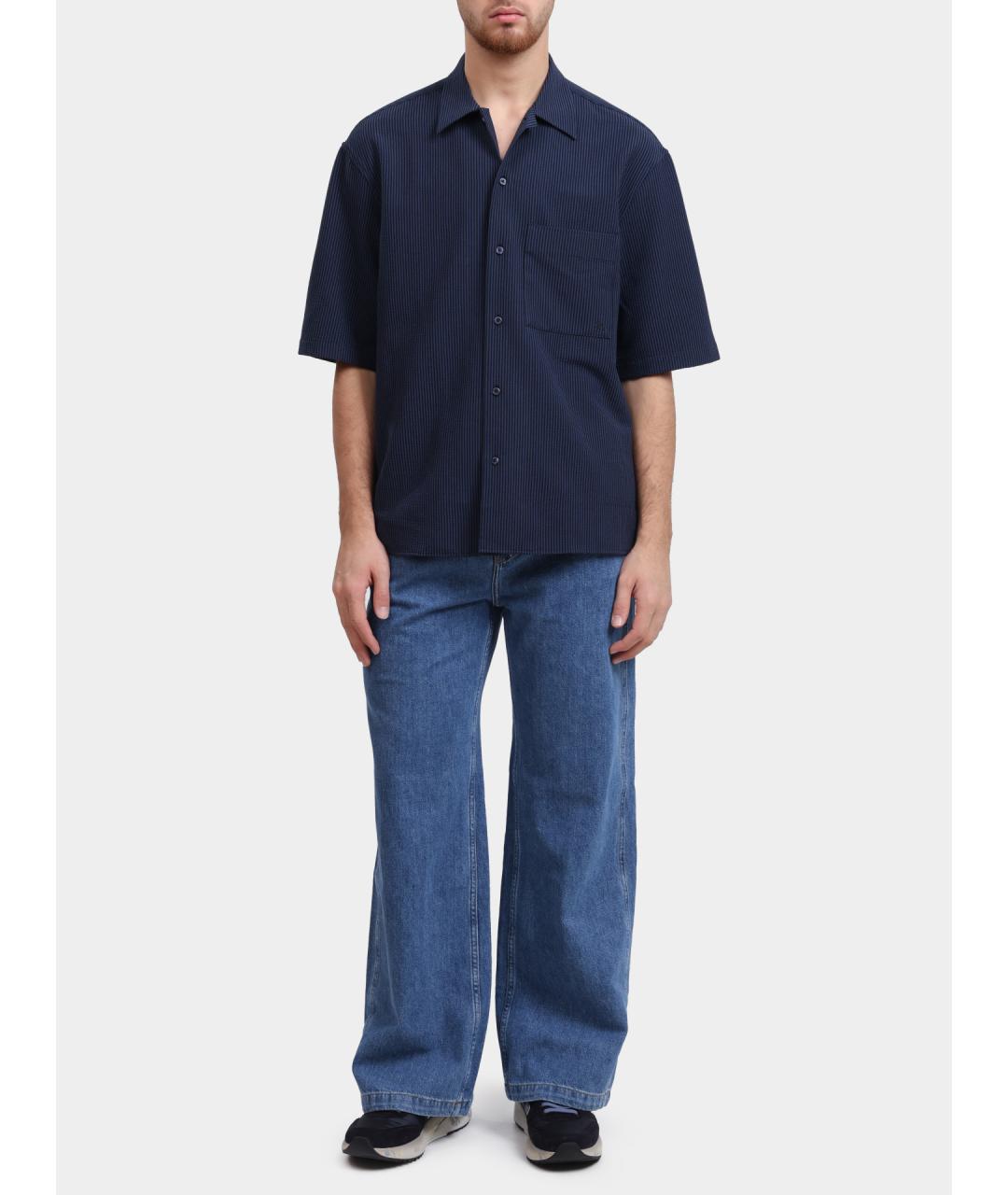 CALVIN KLEIN Синяя хлопковая кэжуал рубашка, фото 2