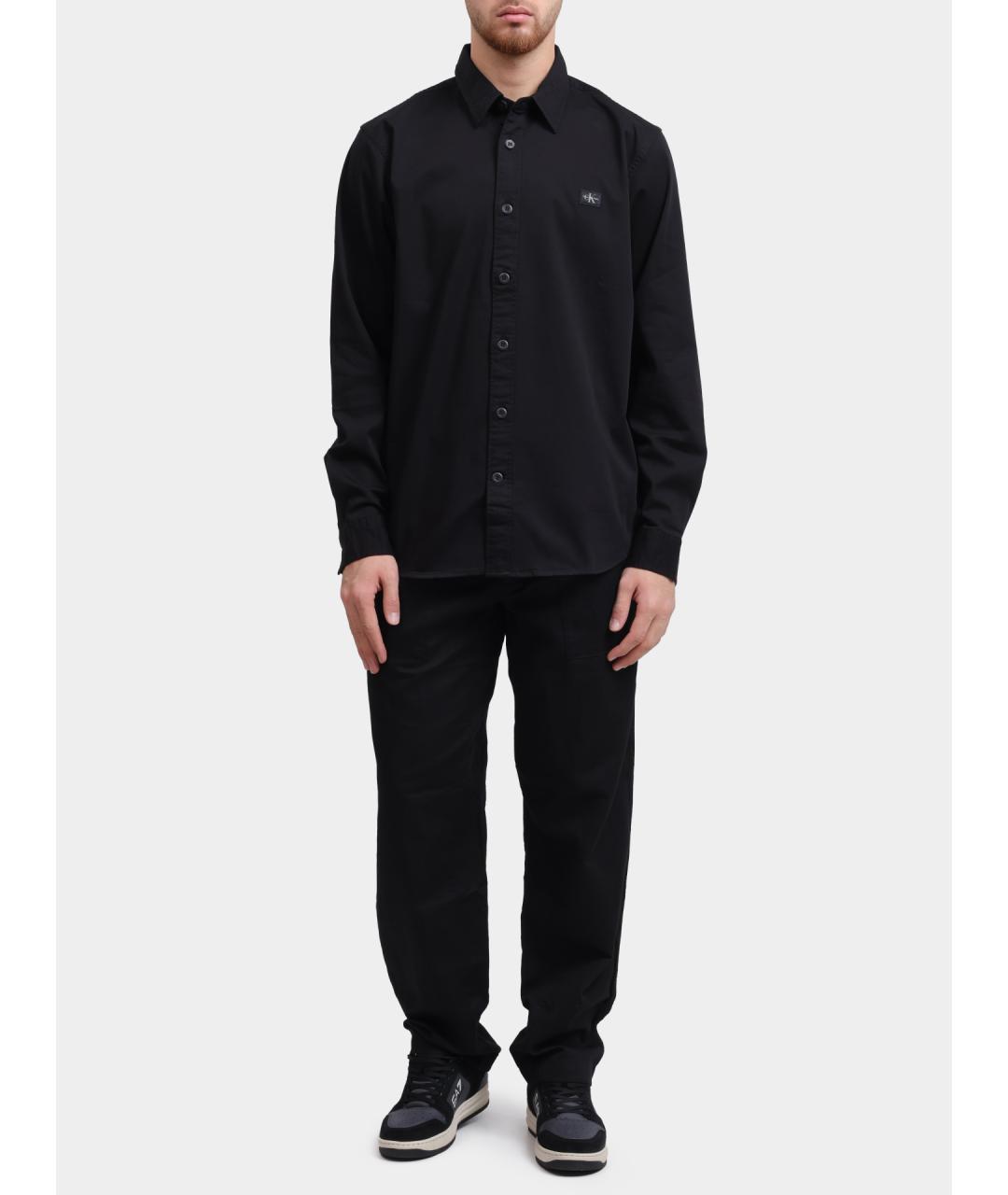 CALVIN KLEIN Черная хлопковая кэжуал рубашка, фото 5
