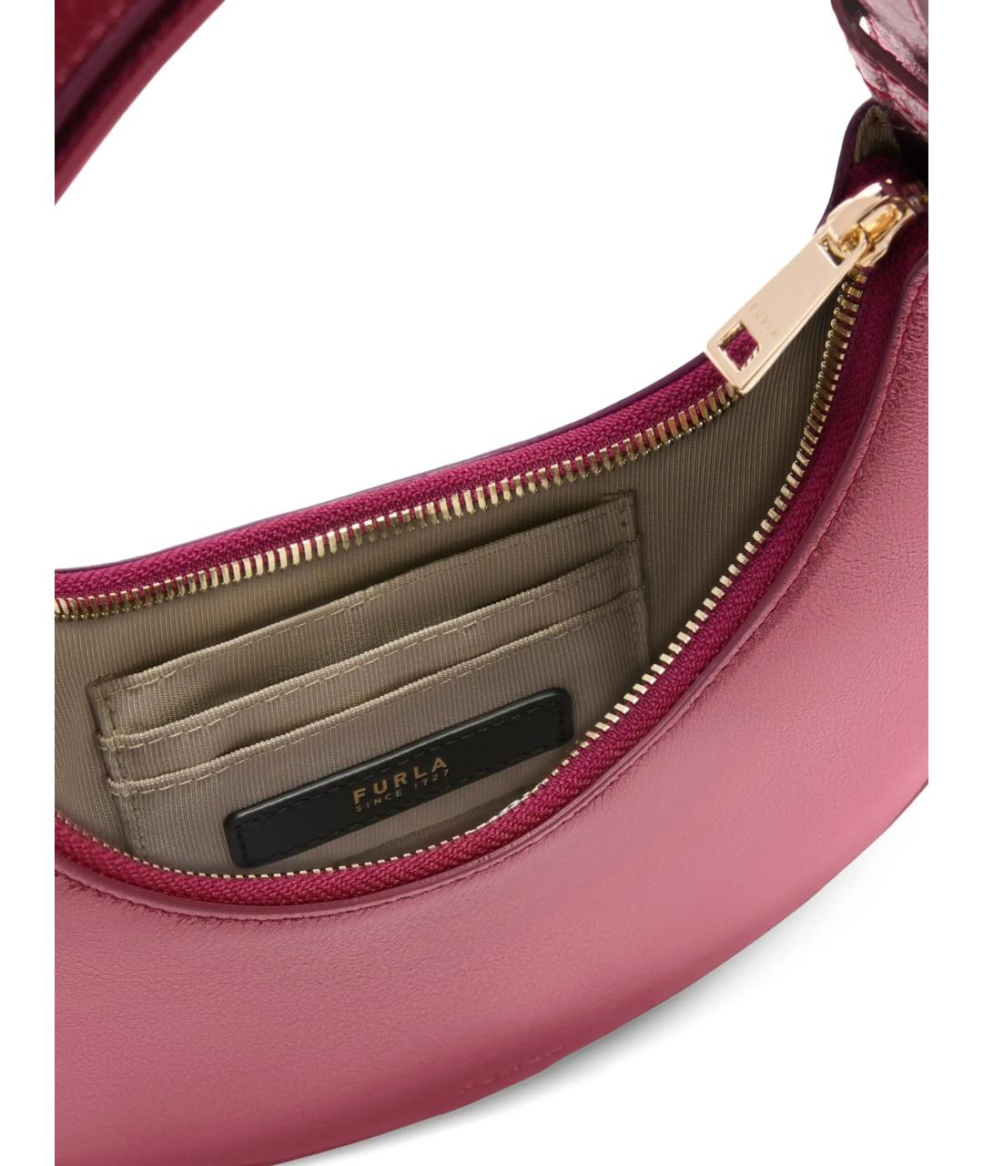 FURLA Розовая кожаная сумка через плечо, фото 3