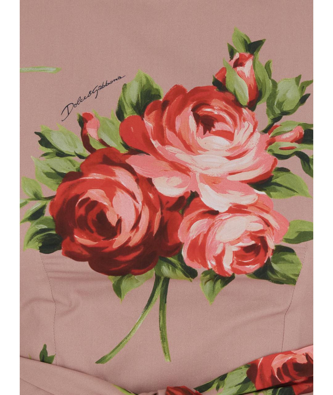 DOLCE&GABBANA Розовое хлопковое повседневное платье, фото 3